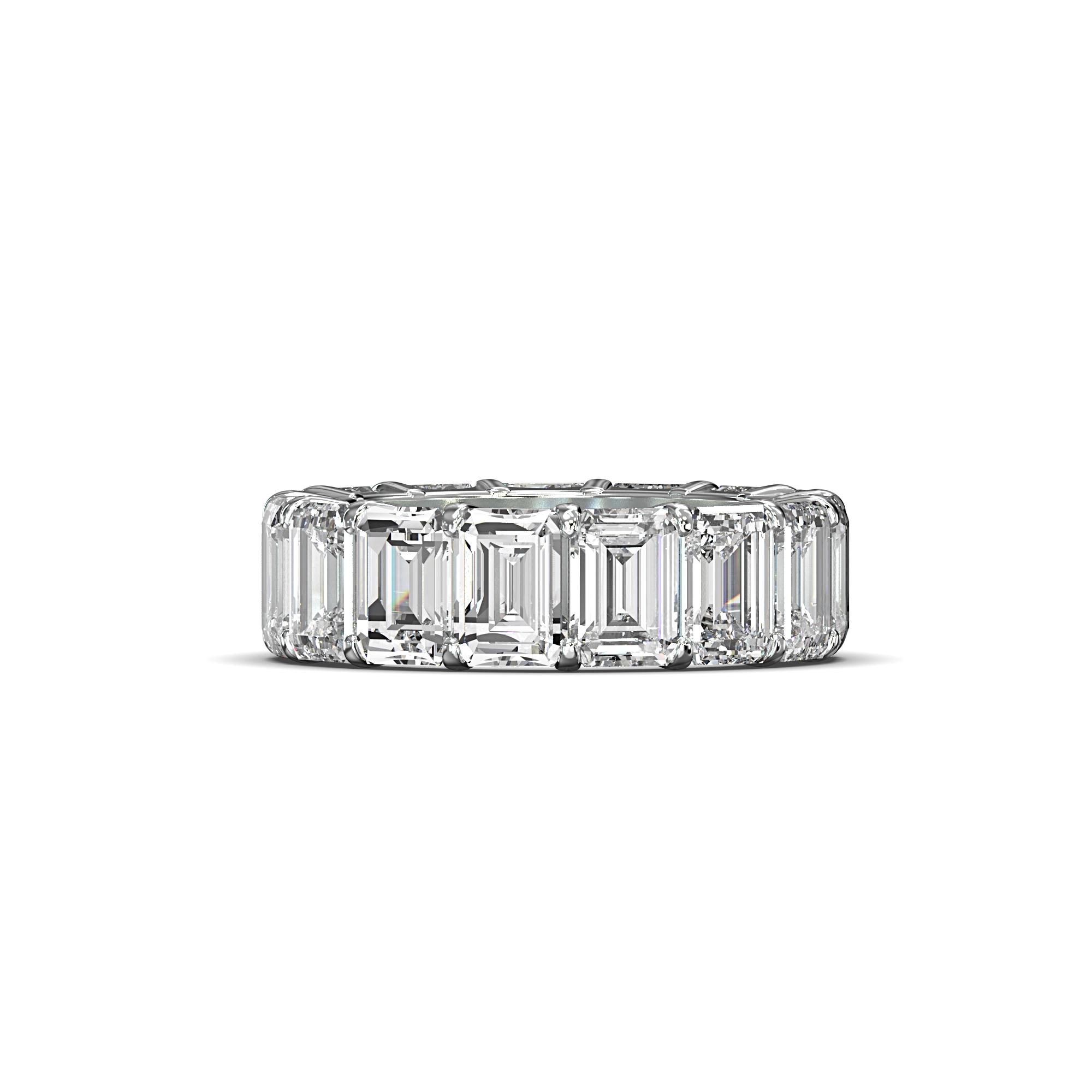 Main view of Infinity Emerald Cut Diamond Band