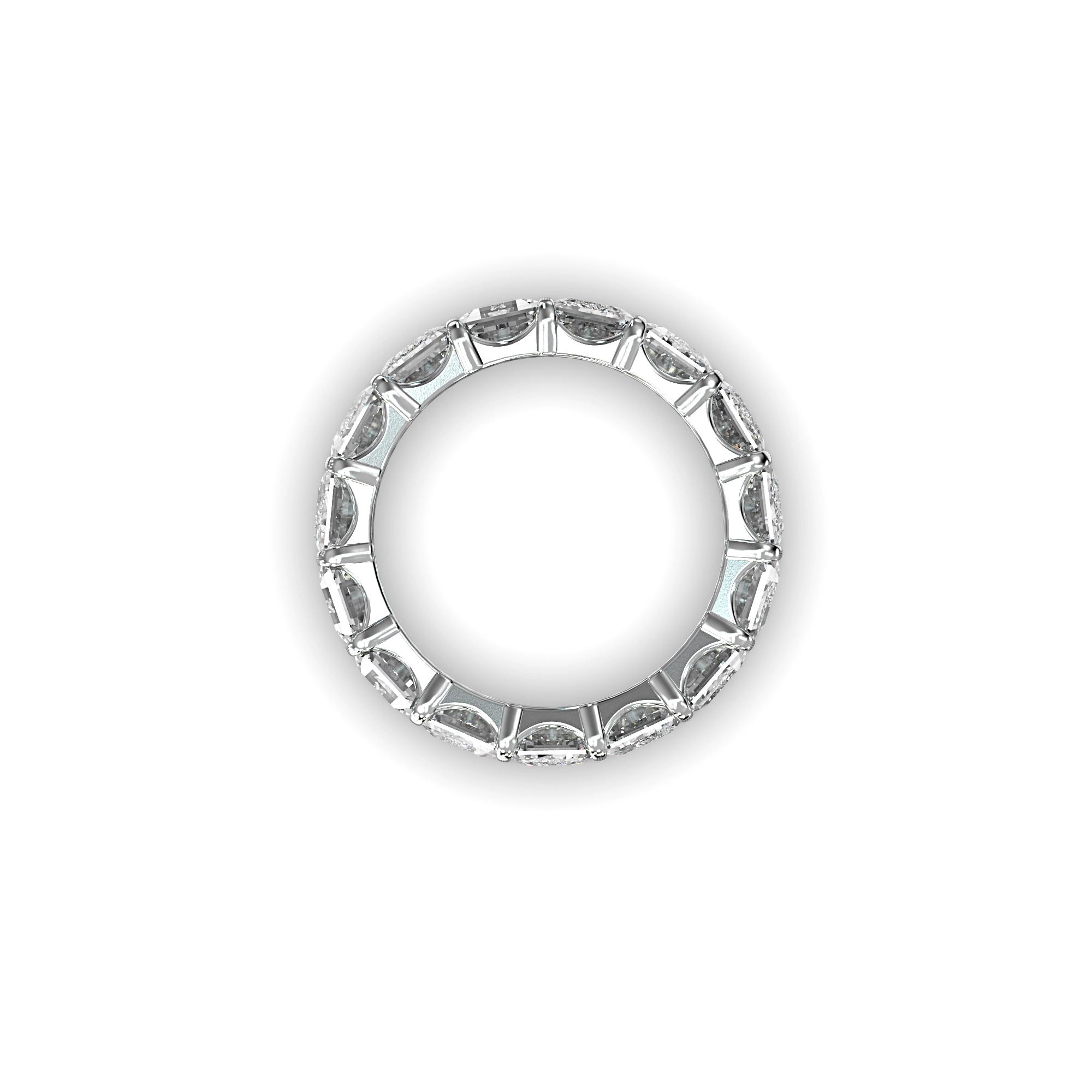 Main view of Infinity Emerald Cut Diamond Band