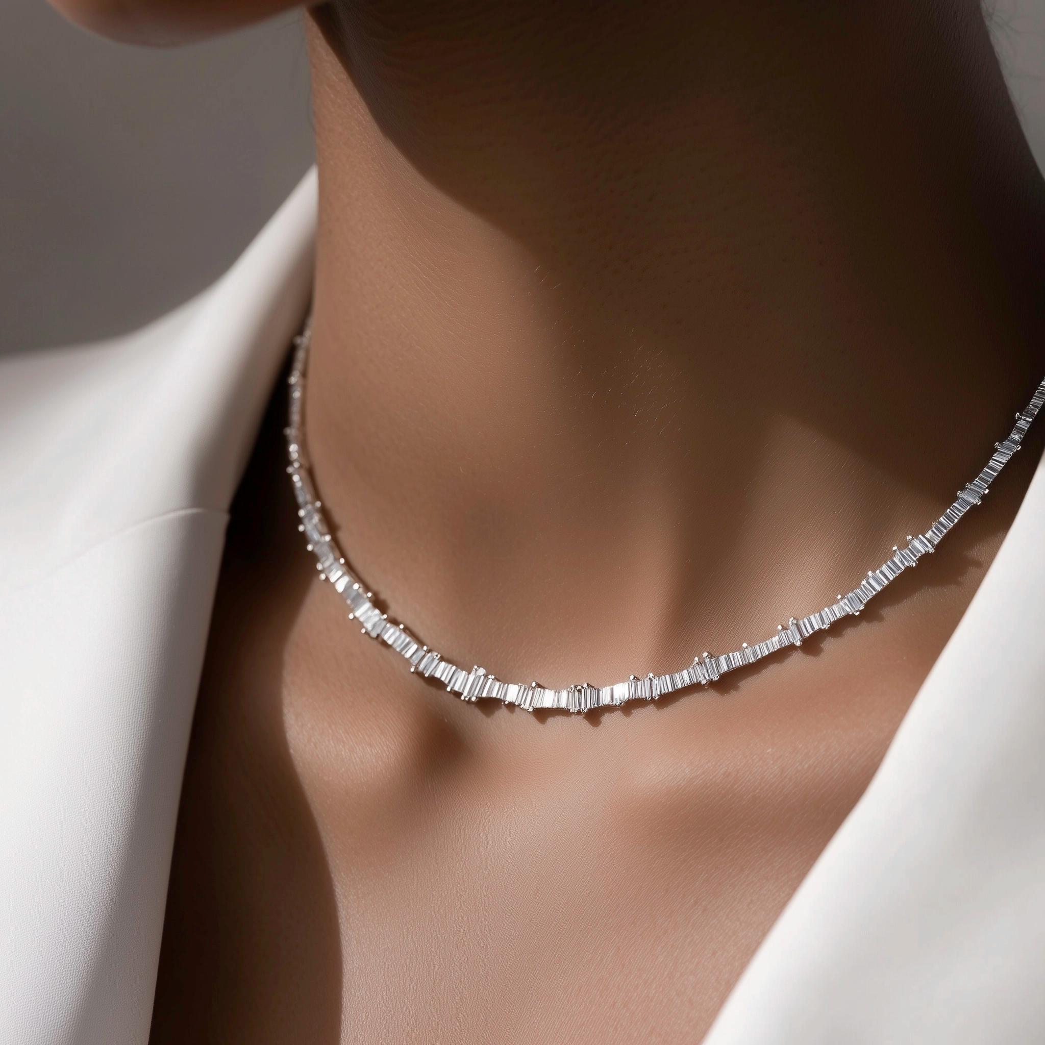 Main view of Unbroken Brilliance Baguette Diamond Necklace