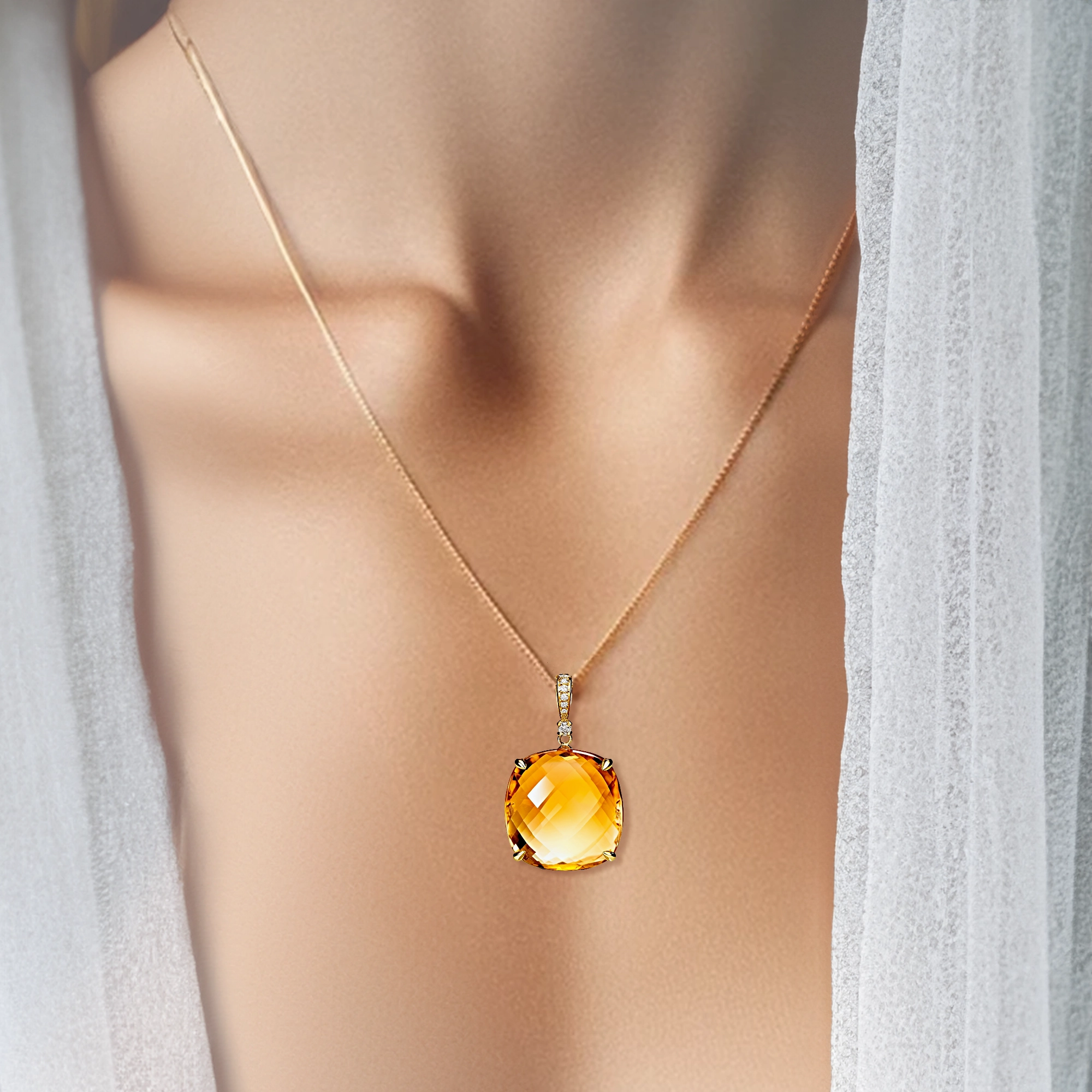 Main view of Golden Solstice Citrine Pendant