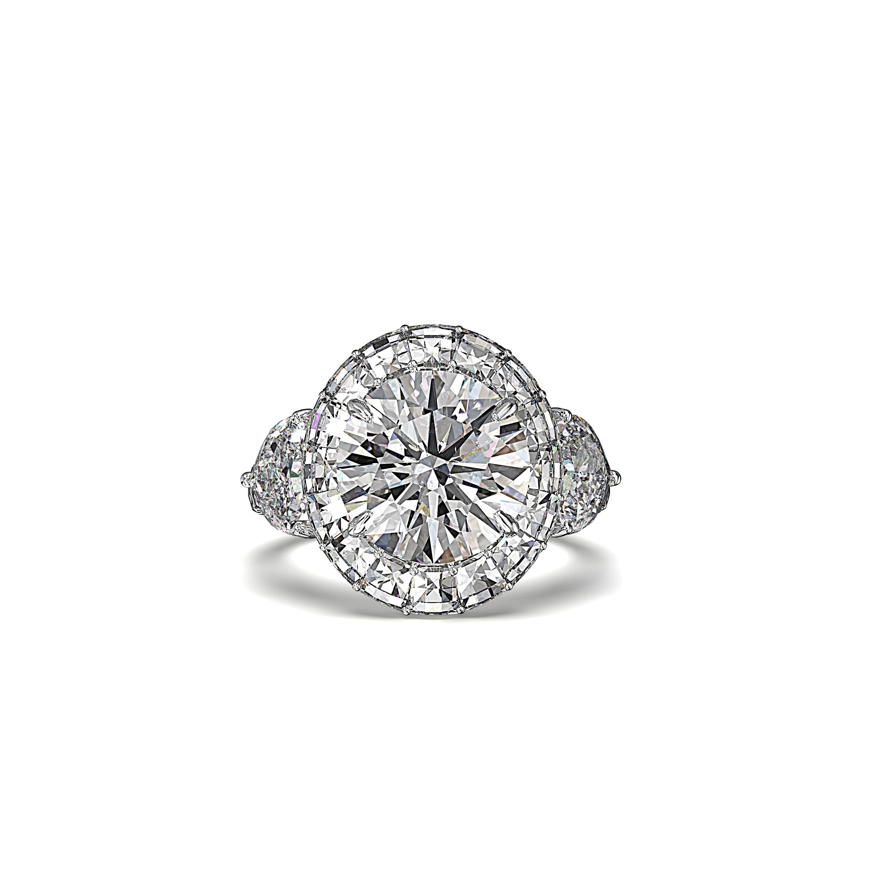 Main view of Hearts of Eternity Cushion Baguette Diamond Ring