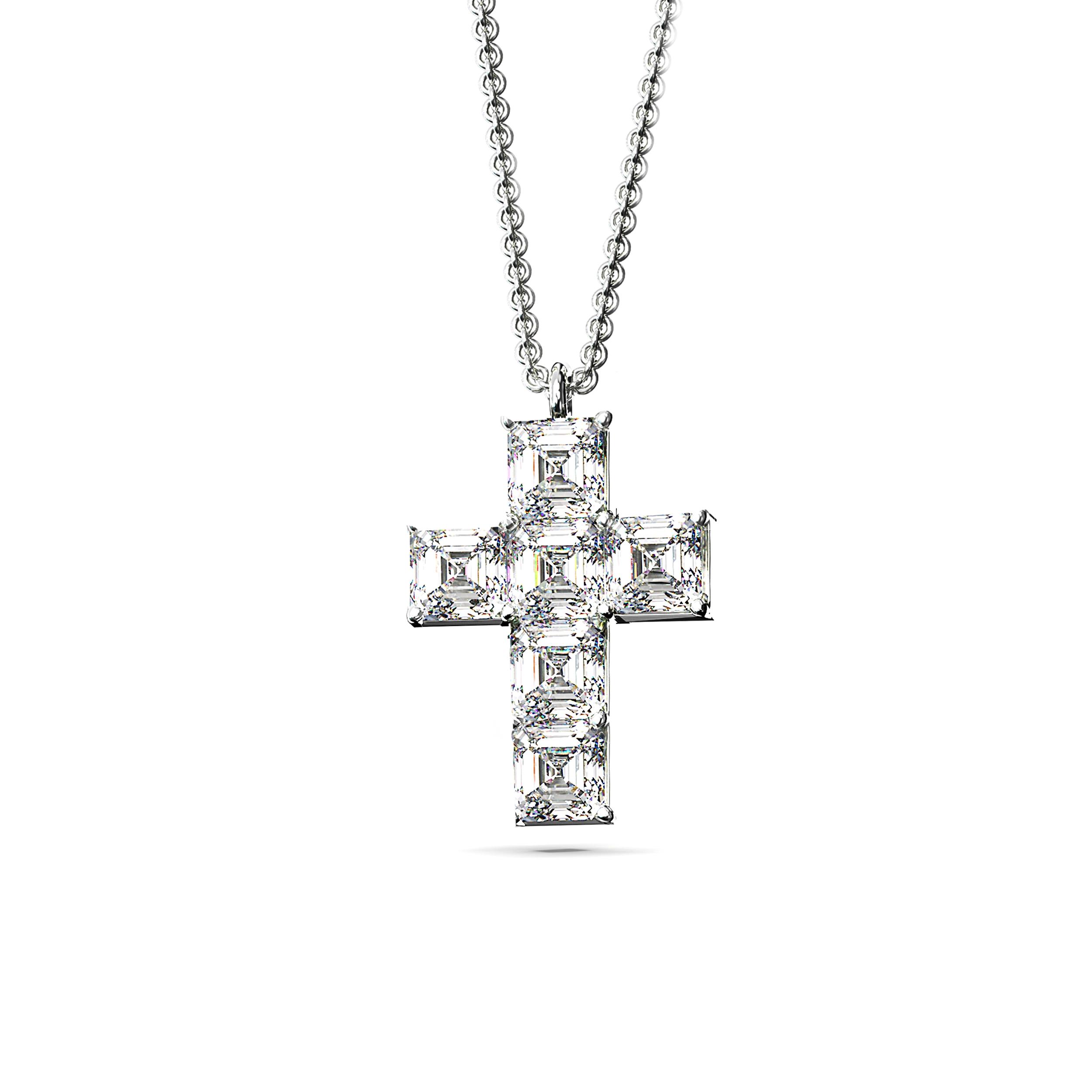 Main view of Celestial Grace Diamond Cross Pendant