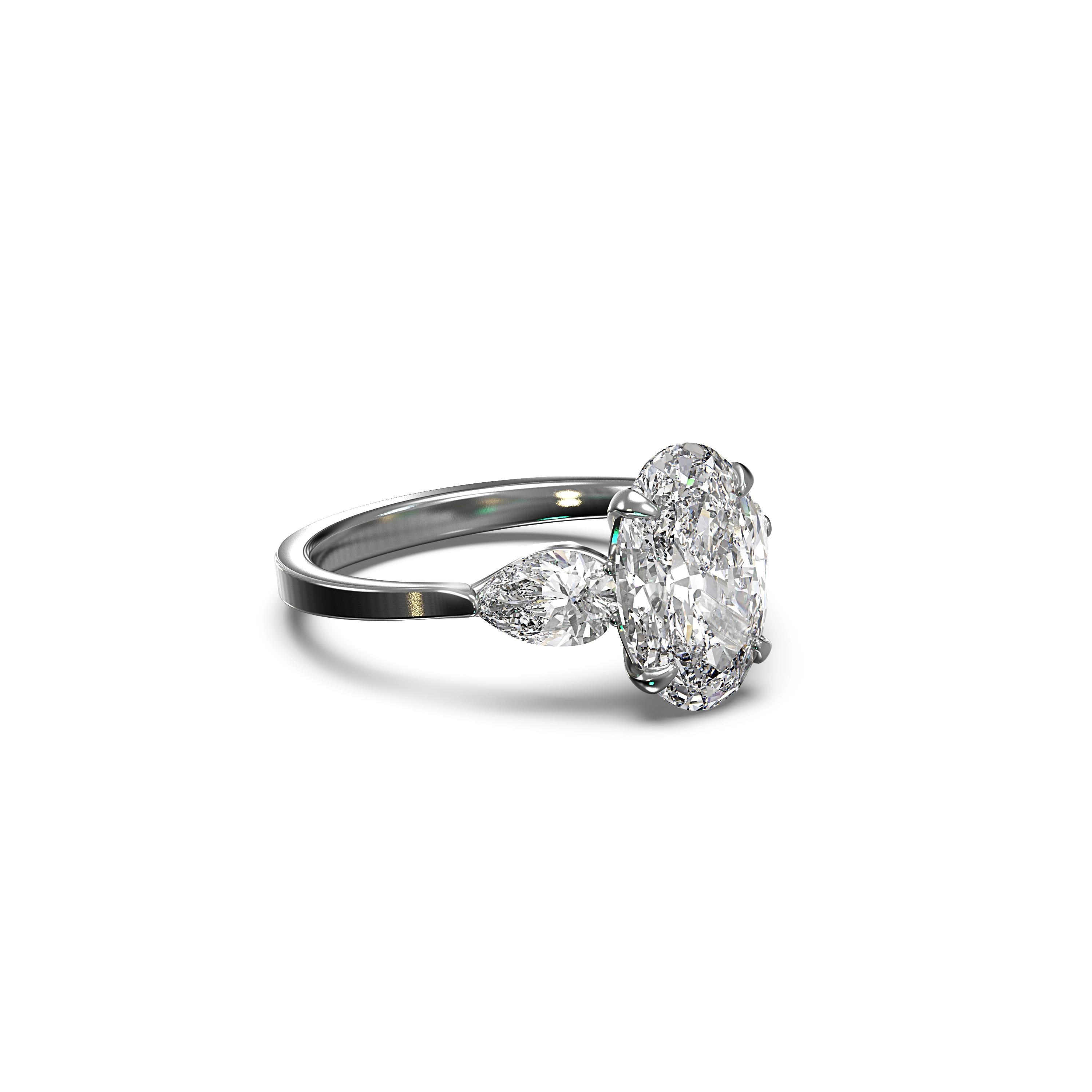 Main view of Timeless Pear Trilogy Diamond Ring