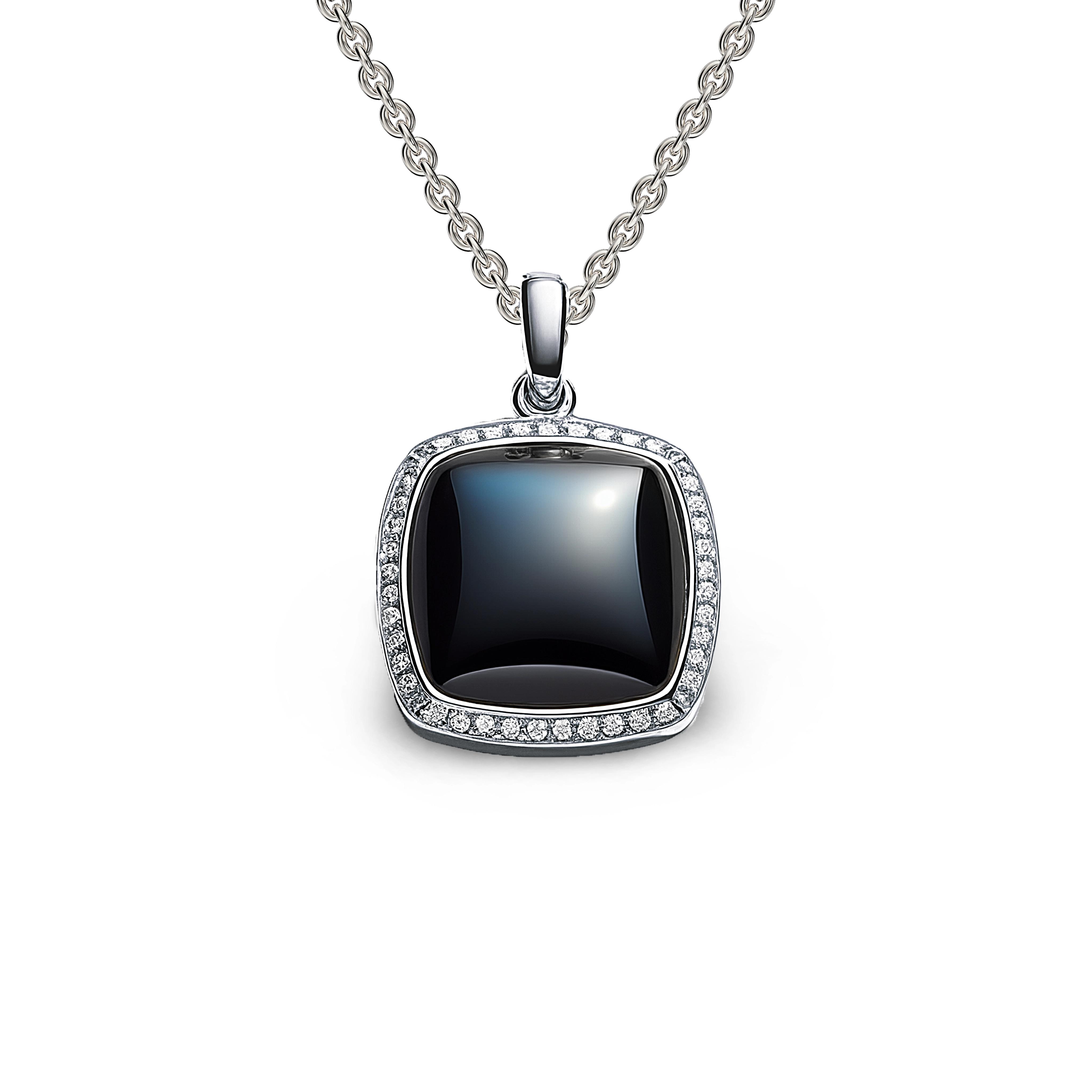 Main view of Midnight Elegance Onyx Cabochon Pendant