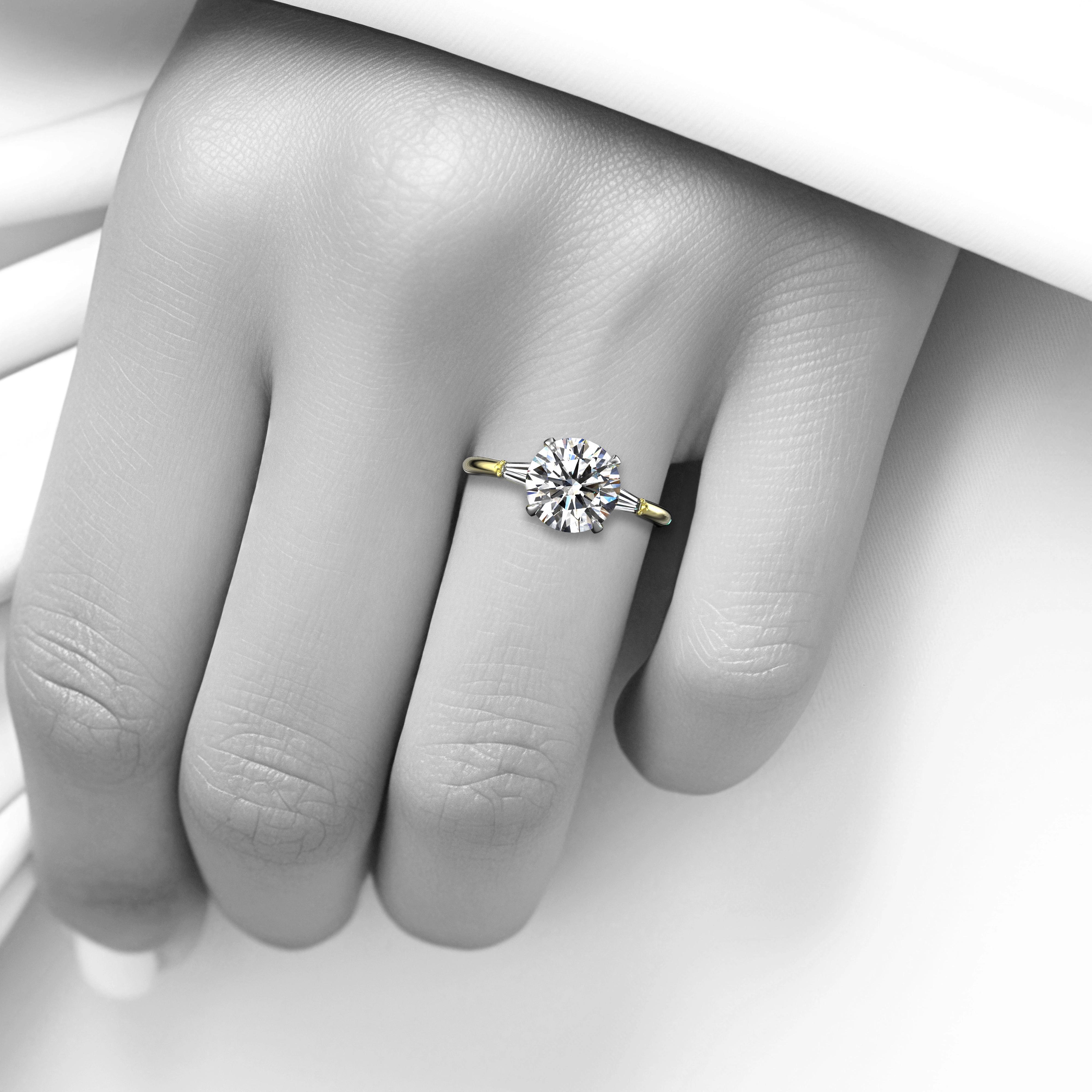Main view of Harmony Baguette Diamond Solitaire Ring