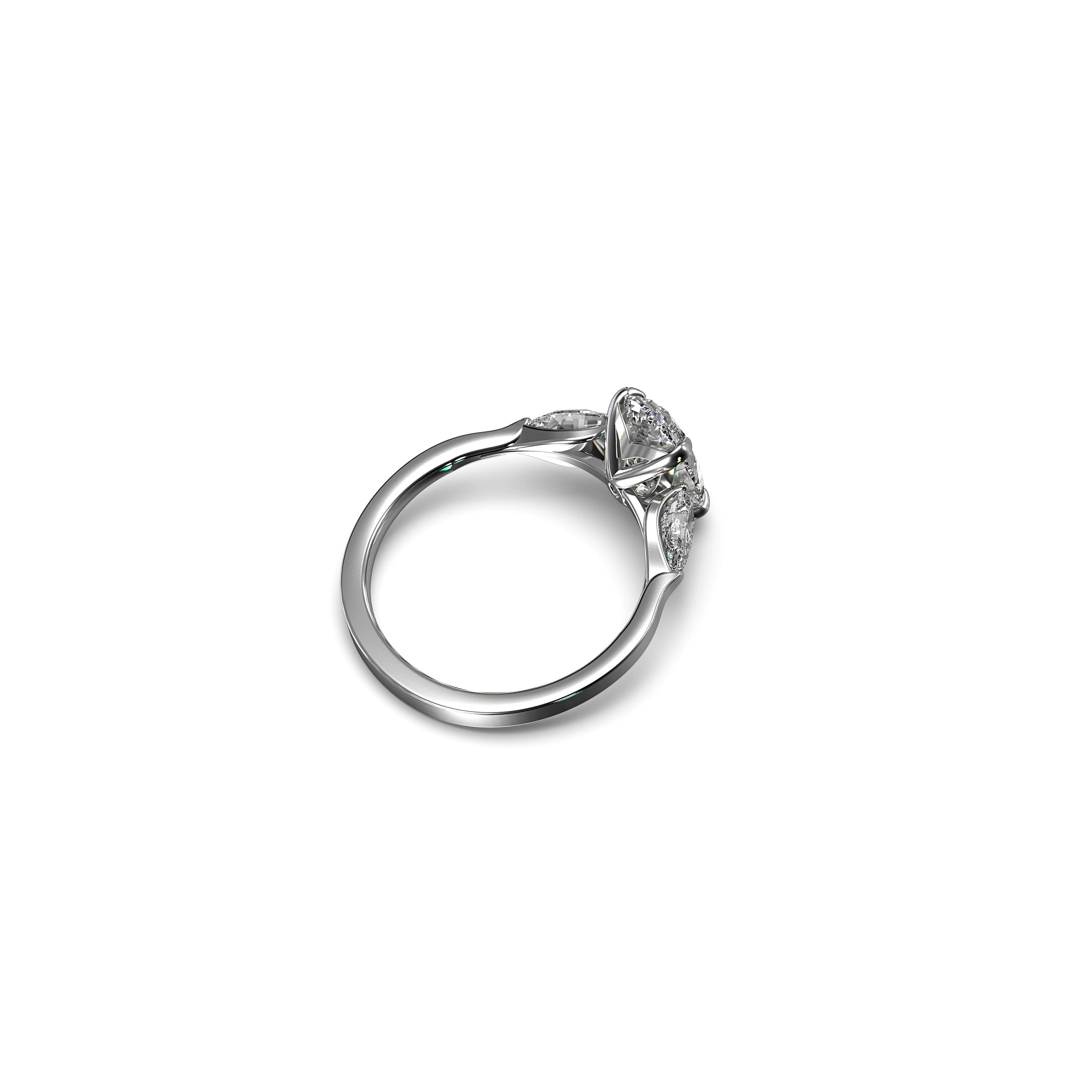Main view of Timeless Pear Trilogy Diamond Ring