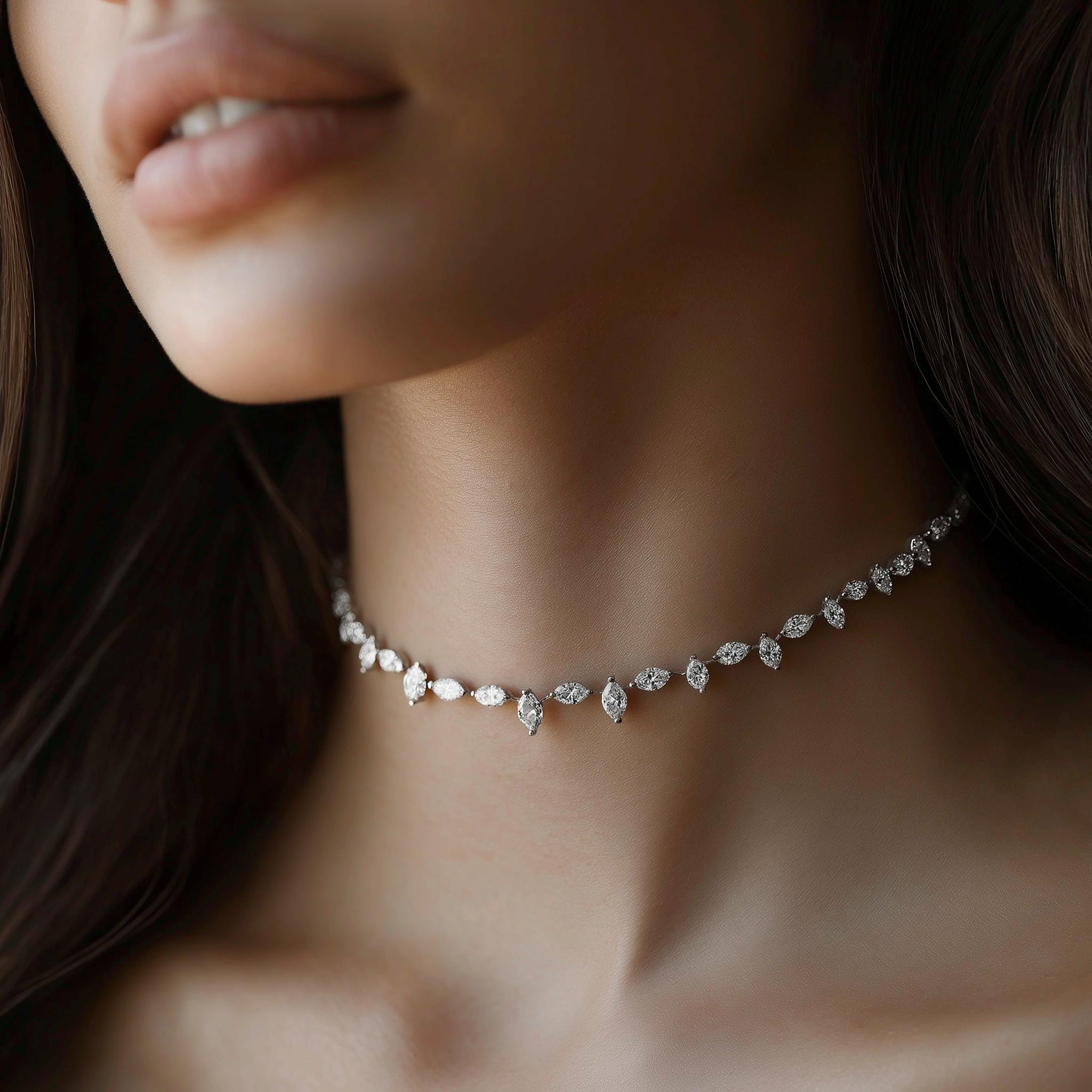 Main view of Marquise Symphony Diamond Necklace