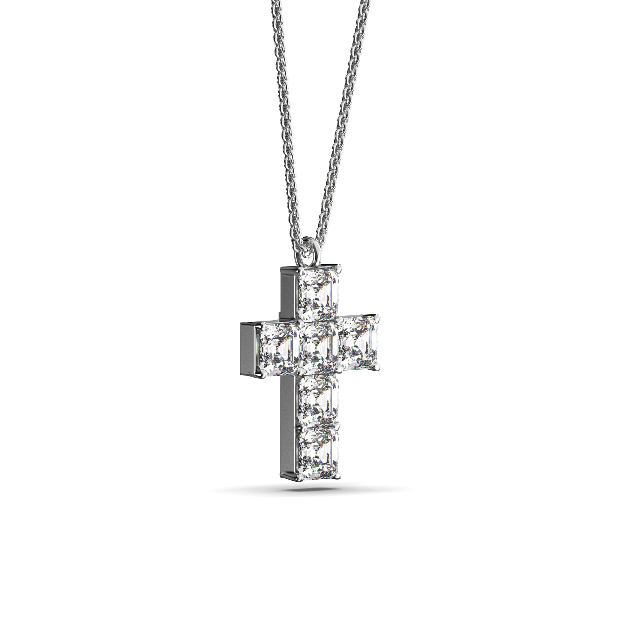 Main view of Celestial Grace Diamond Cross Pendant