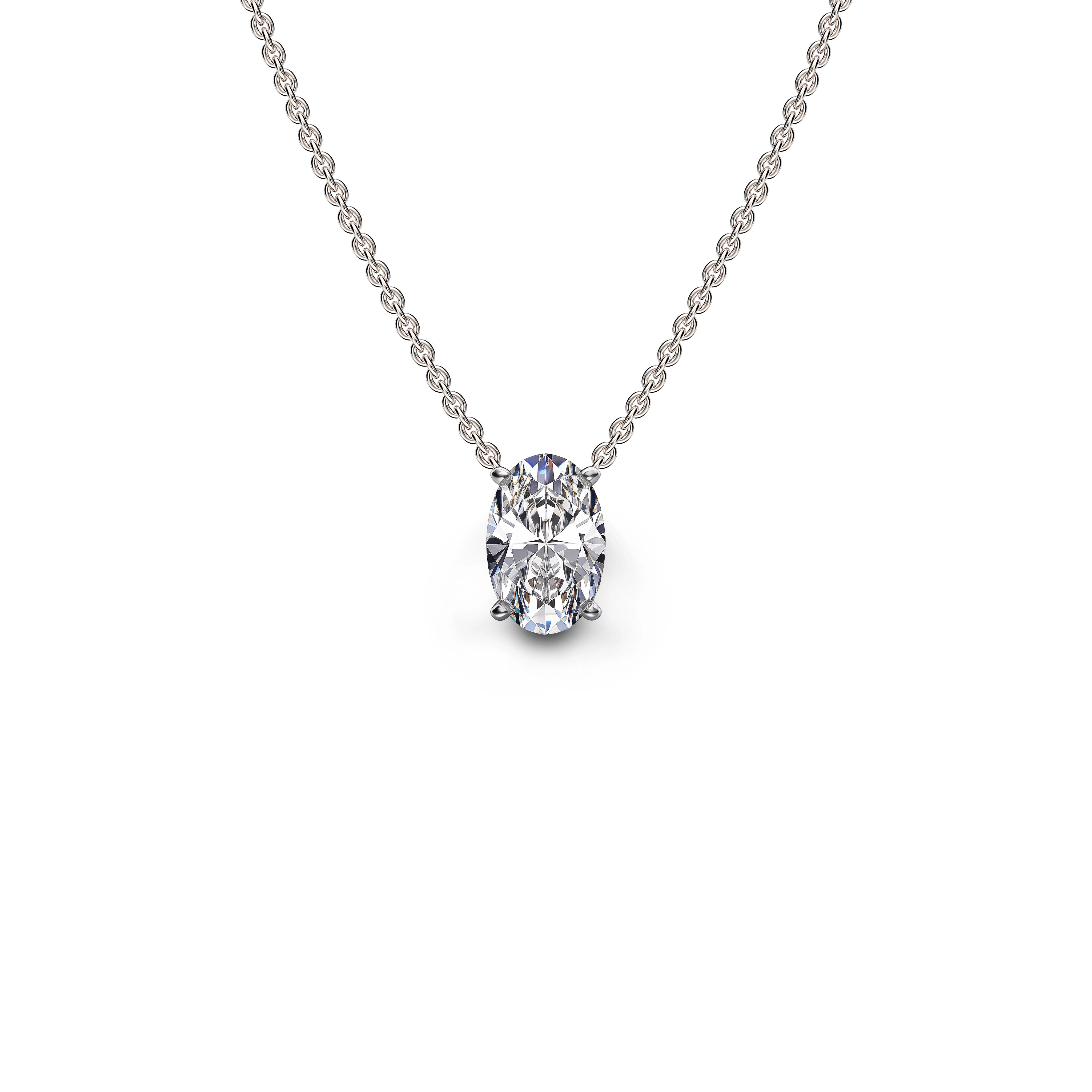 Main view of Timeless Oval Diamond Essence Pendant