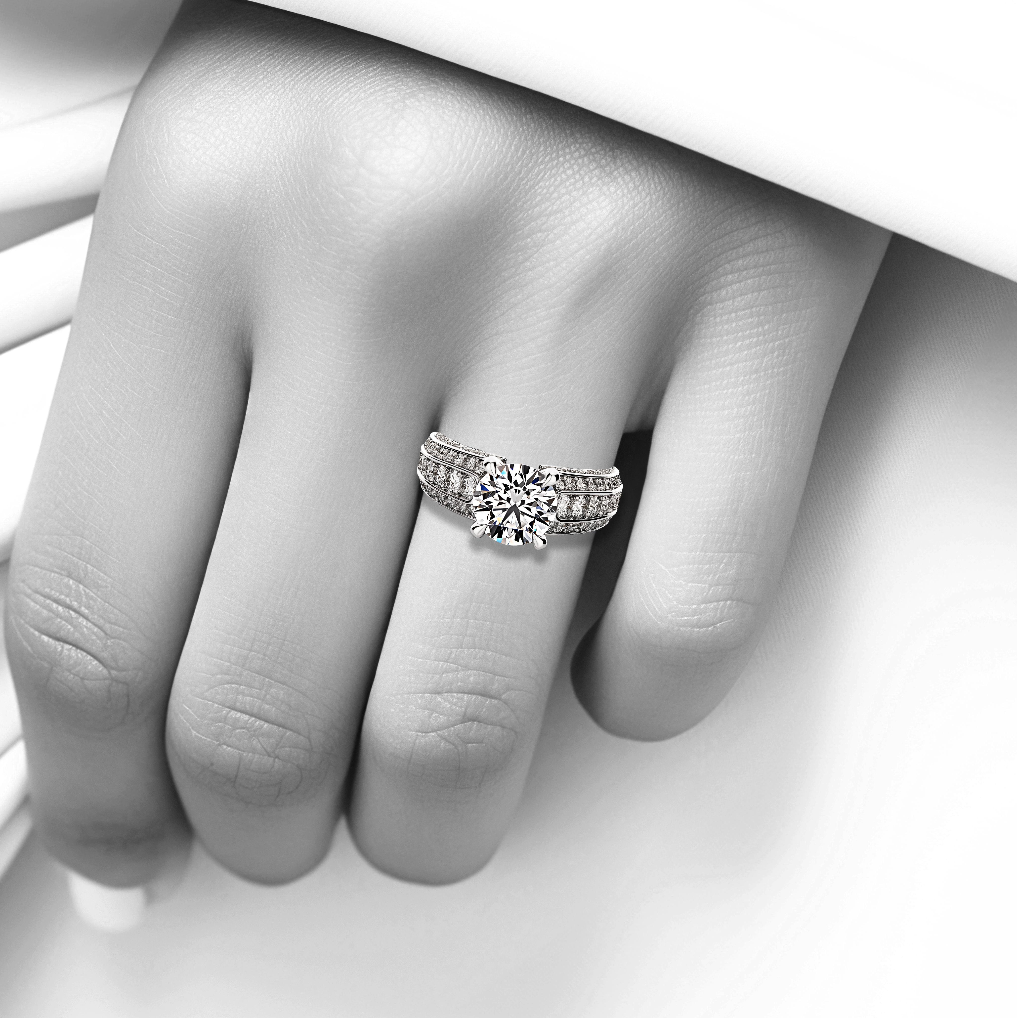 Main view of Round Brilliance Pave Accent Ring