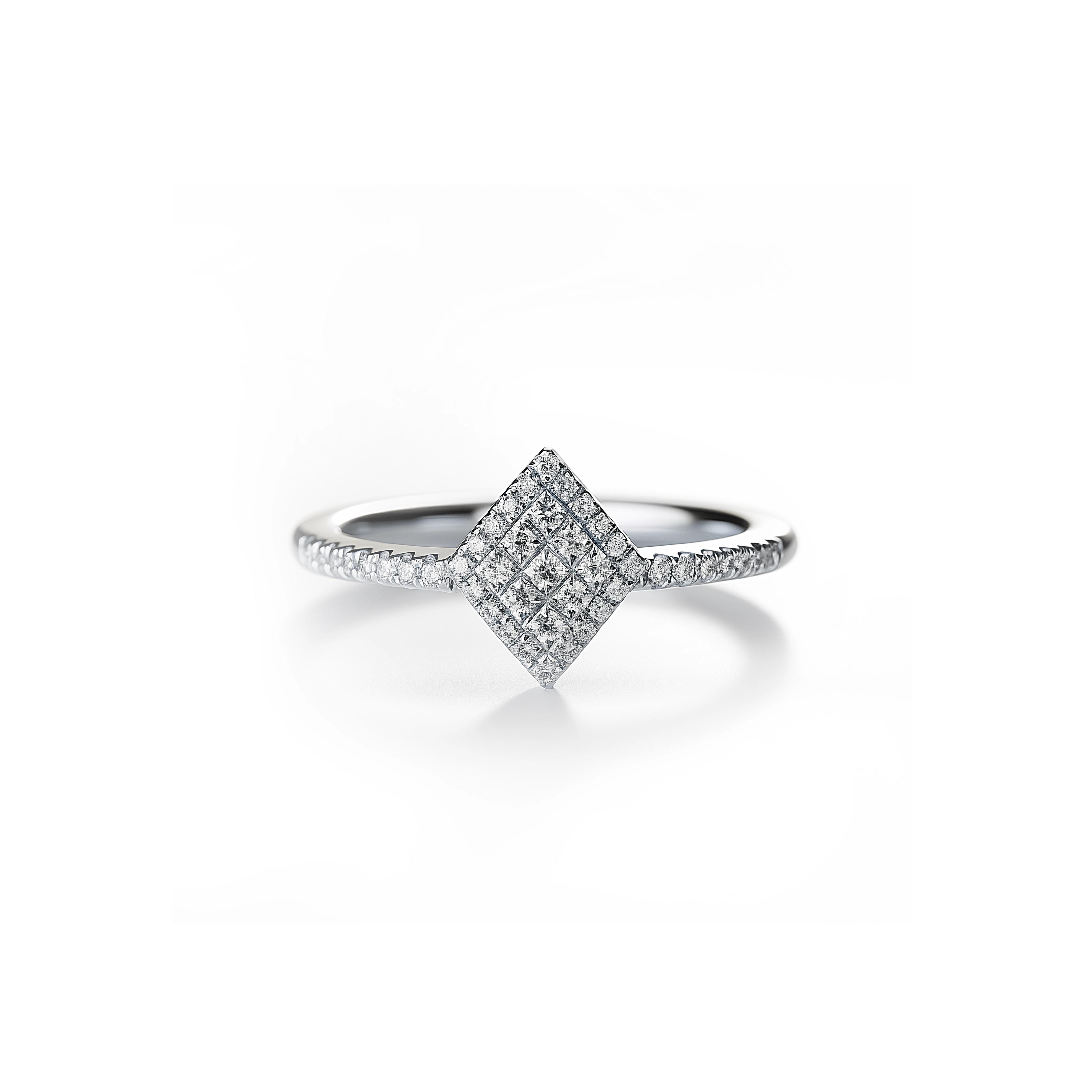 Main view of Geometric Allure Diamond Ring
