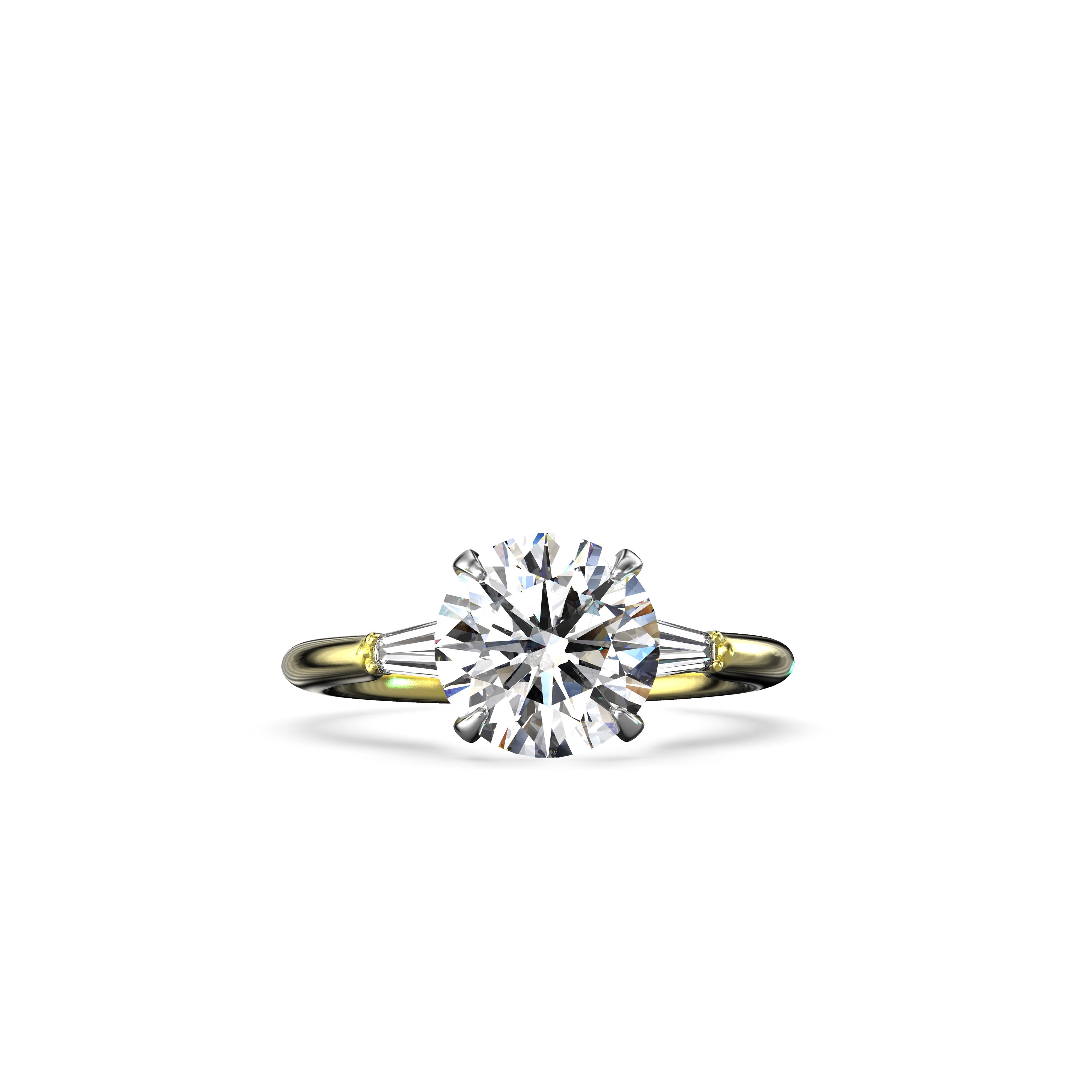 Main view of Harmony Baguette Diamond Solitaire Ring