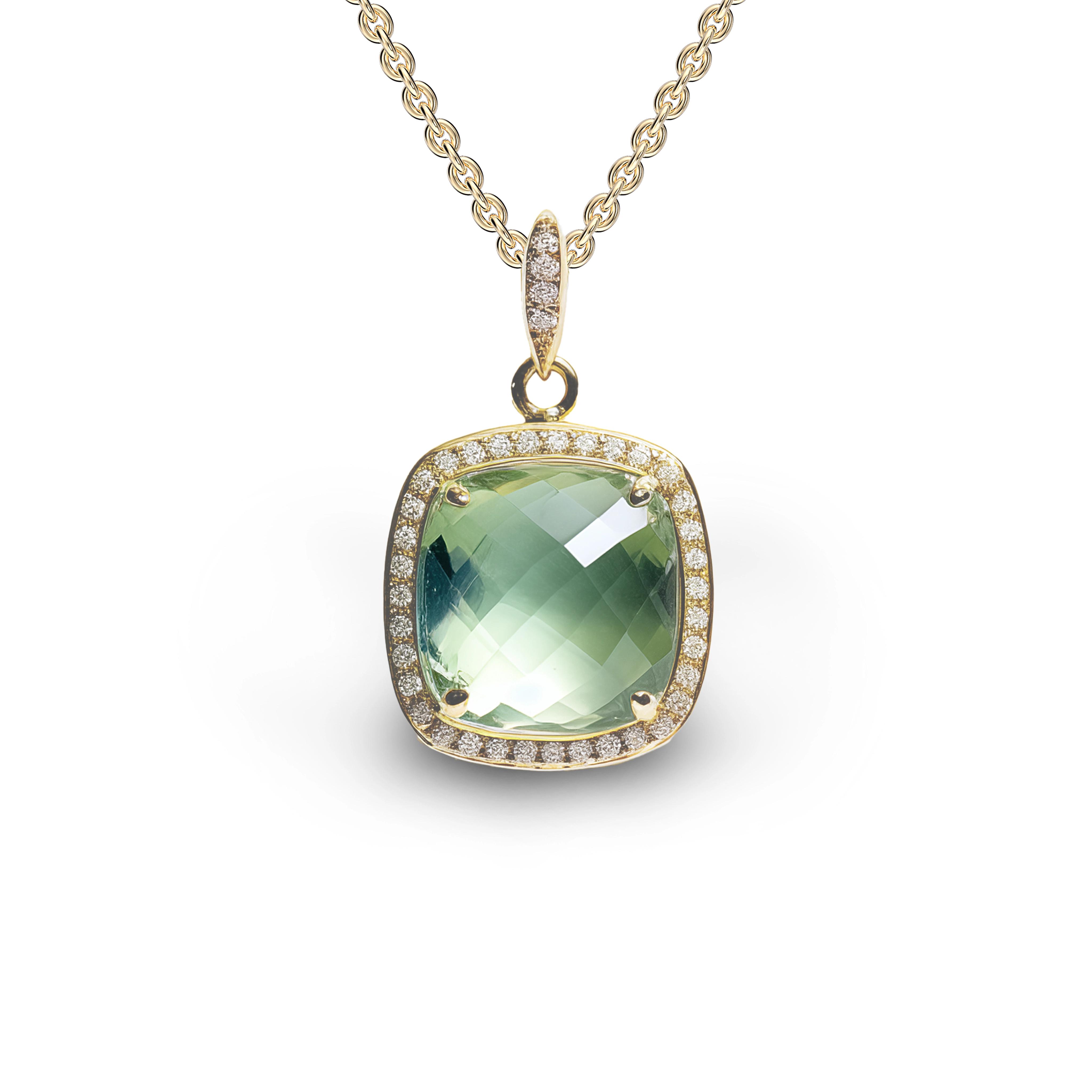 Main view of Verdant Radiance Prasiolite Pendant