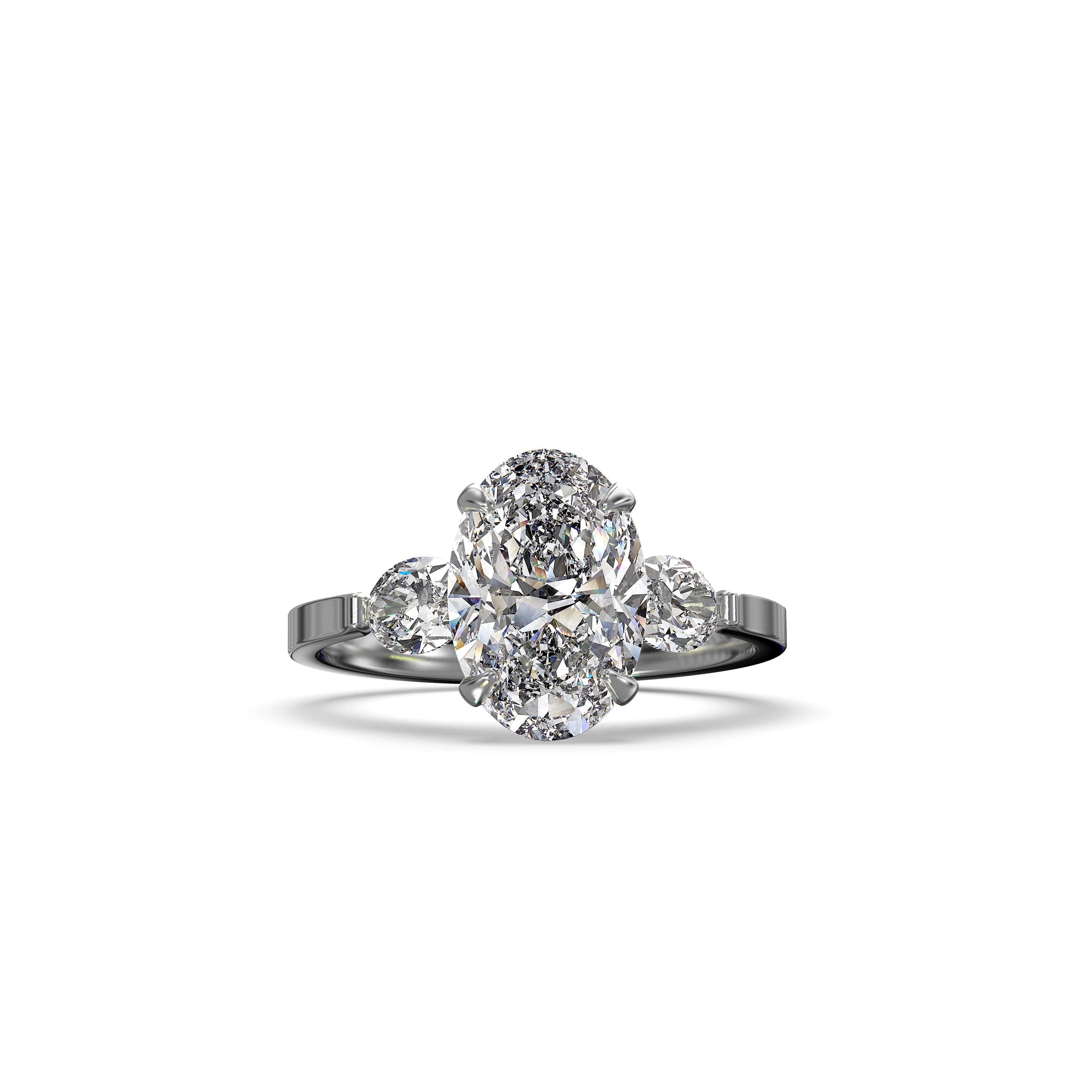 Main view of Timeless Pear Trilogy Diamond Ring