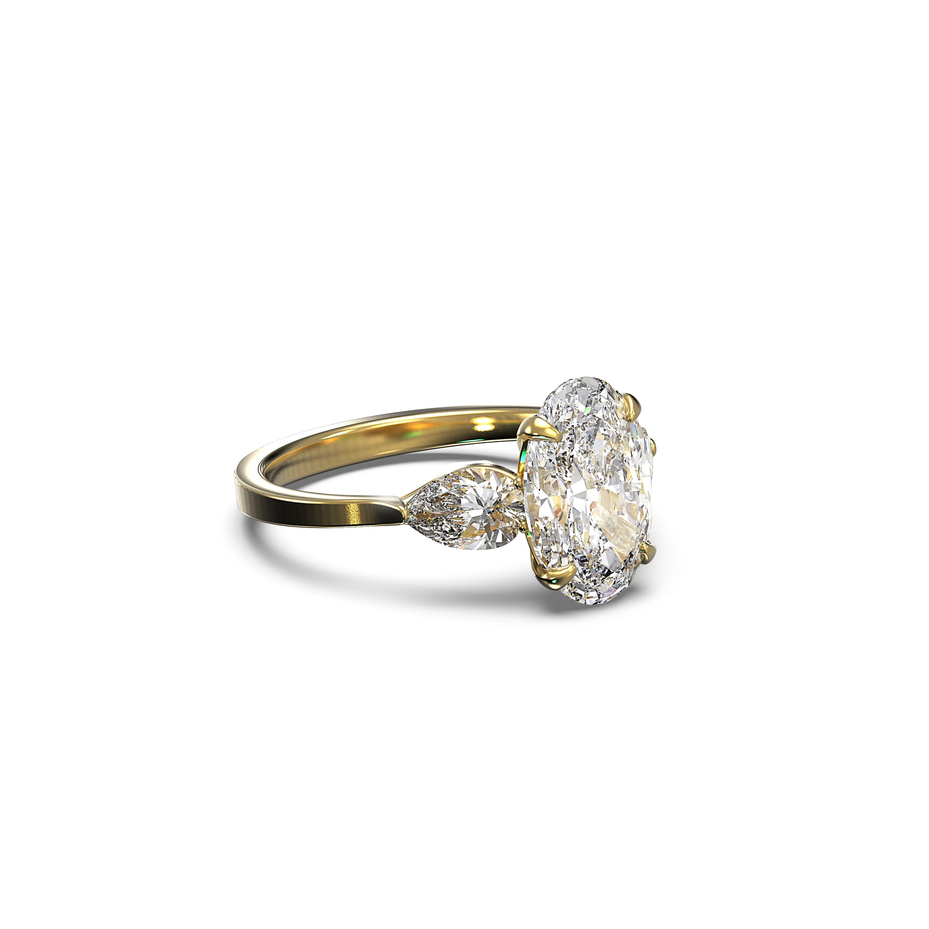 Main view of Timeless Pear Trilogy Diamond Ring