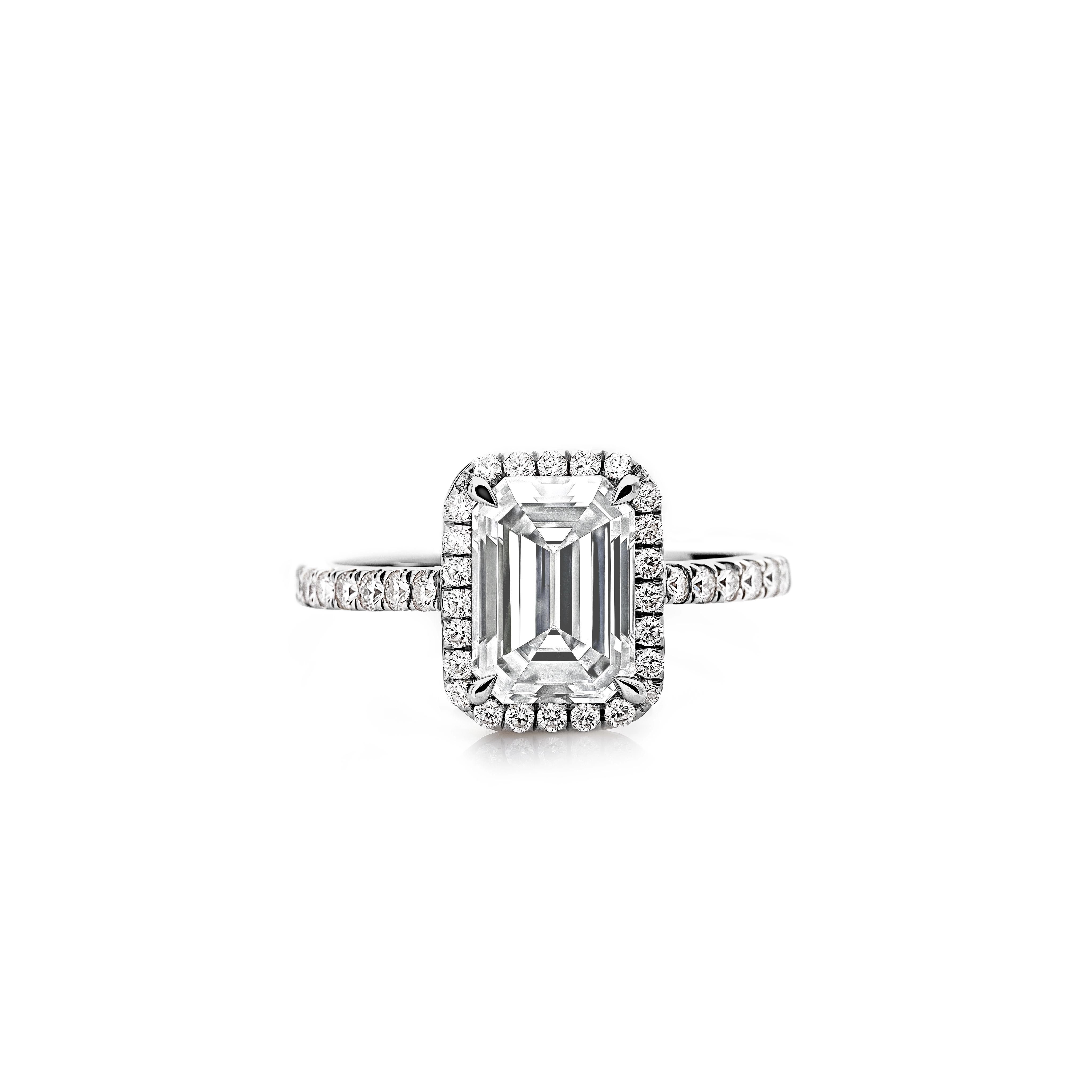 Main view of Celestial Clarity Emerald Cut Engagement Ring