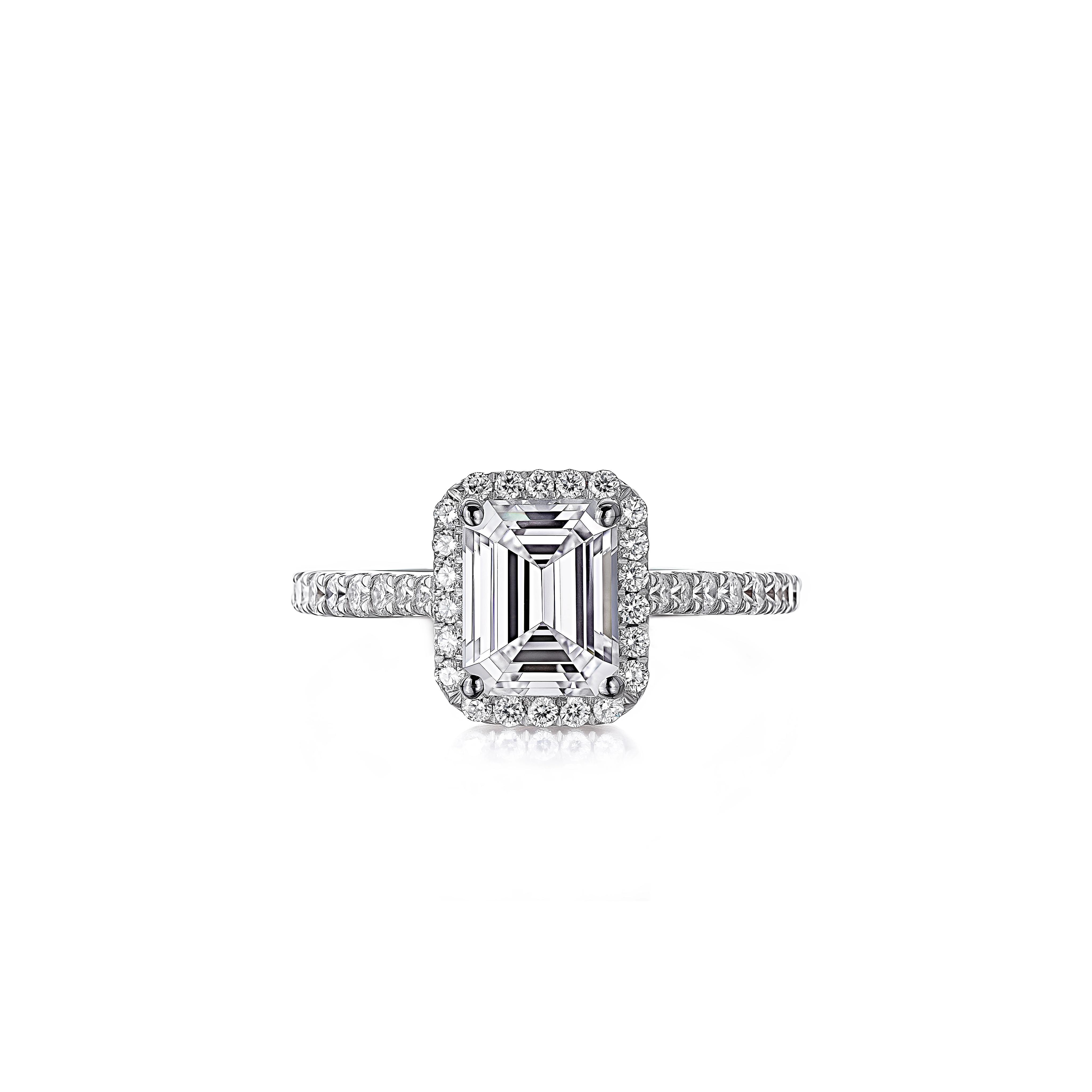 Main view of Grace Emerald Cut Diamond Ring