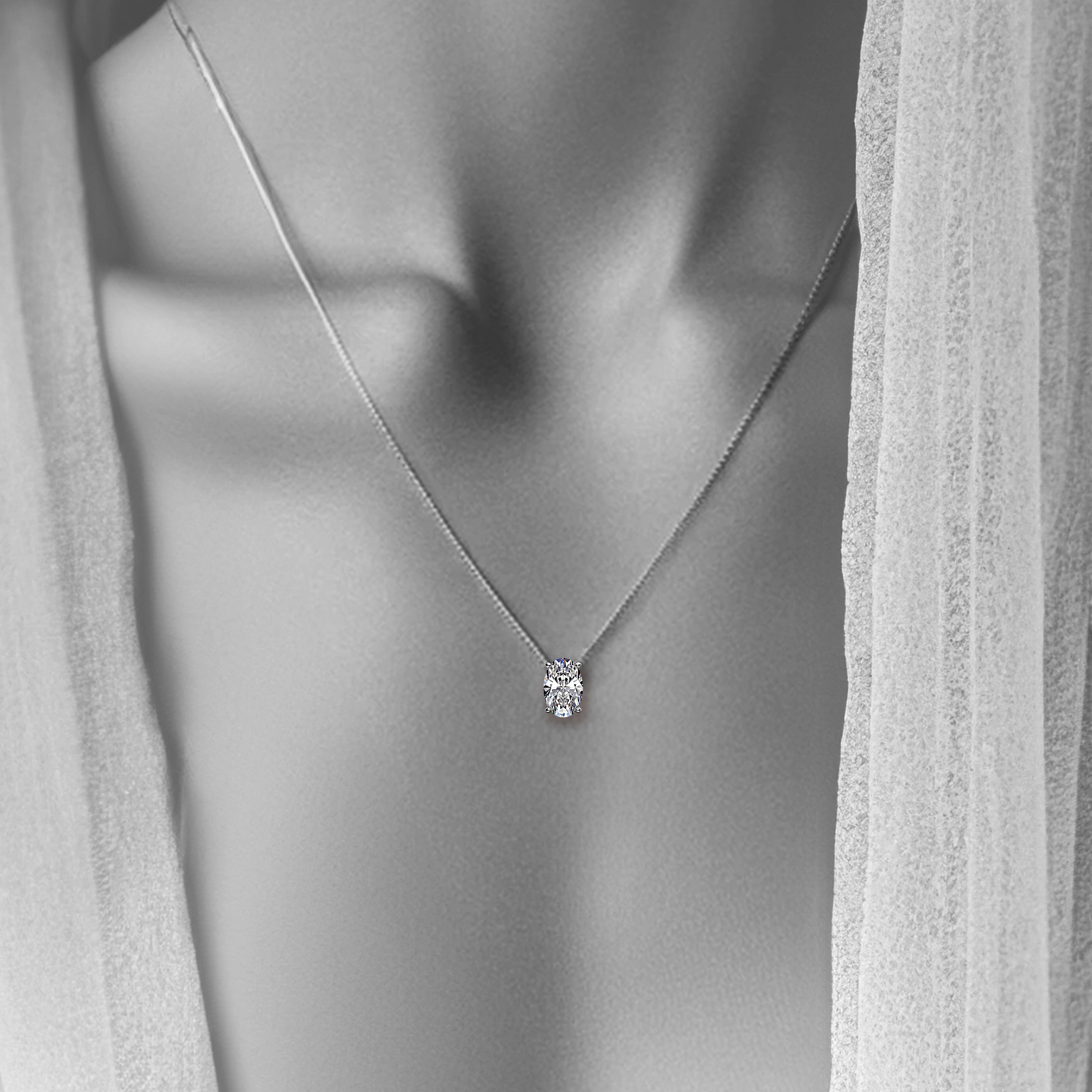 Main view of Timeless Oval Diamond Essence Pendant