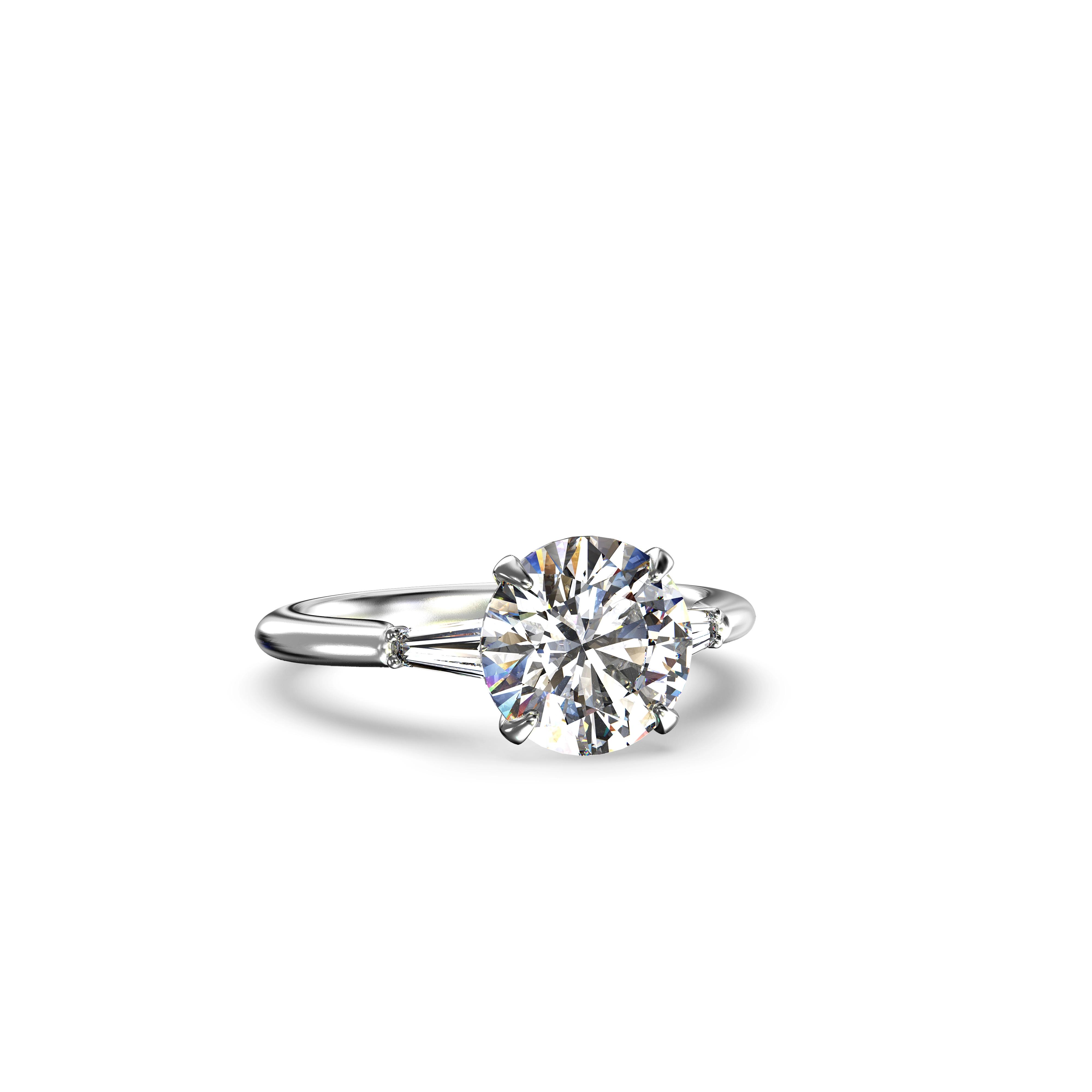 Main view of Harmony Baguette Diamond Solitaire Ring