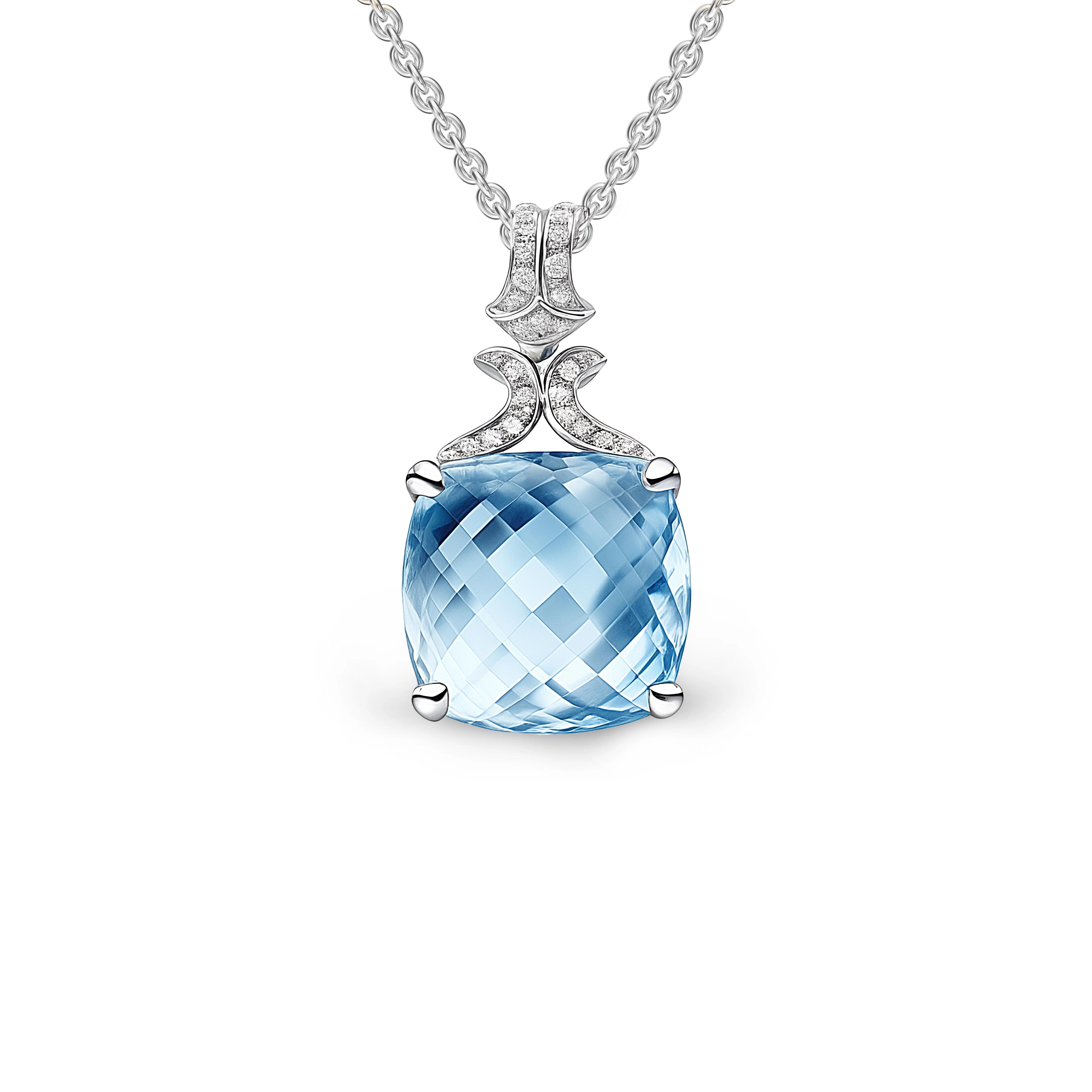 Main view of Azure Elegance Aquamarine Pendant