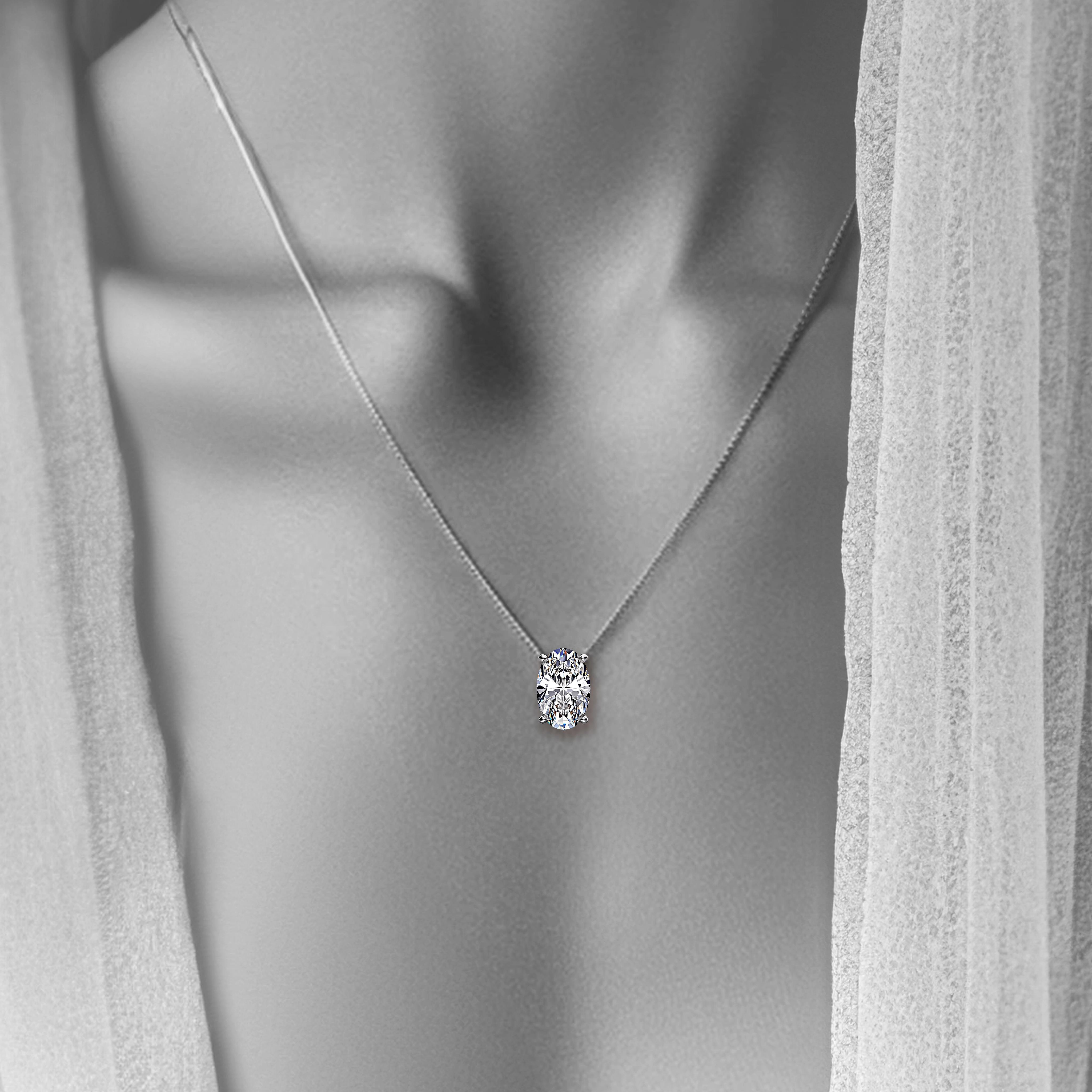 Main view of Timeless Oval Diamond Essence Pendant