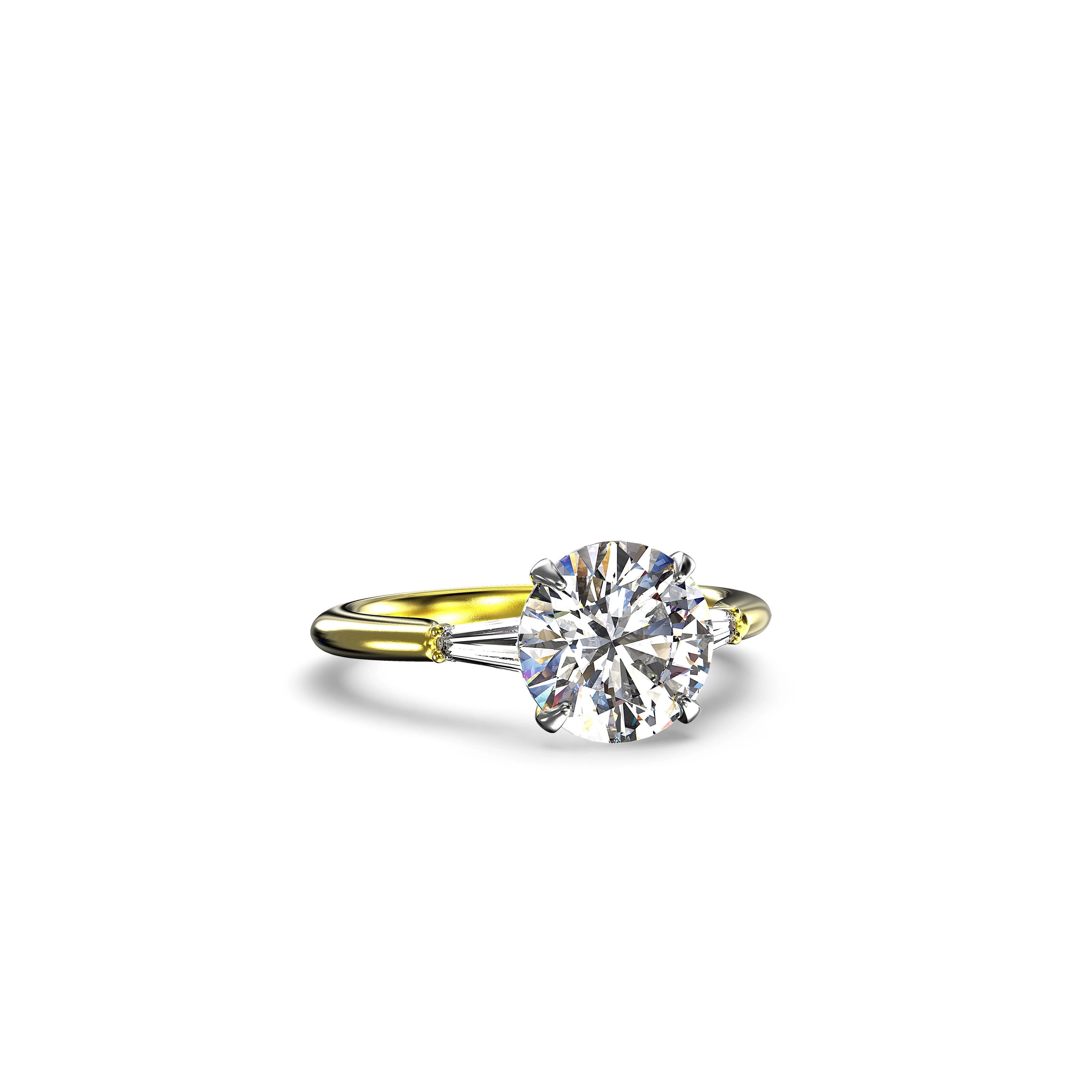 Main view of Harmony Baguette Diamond Solitaire Ring