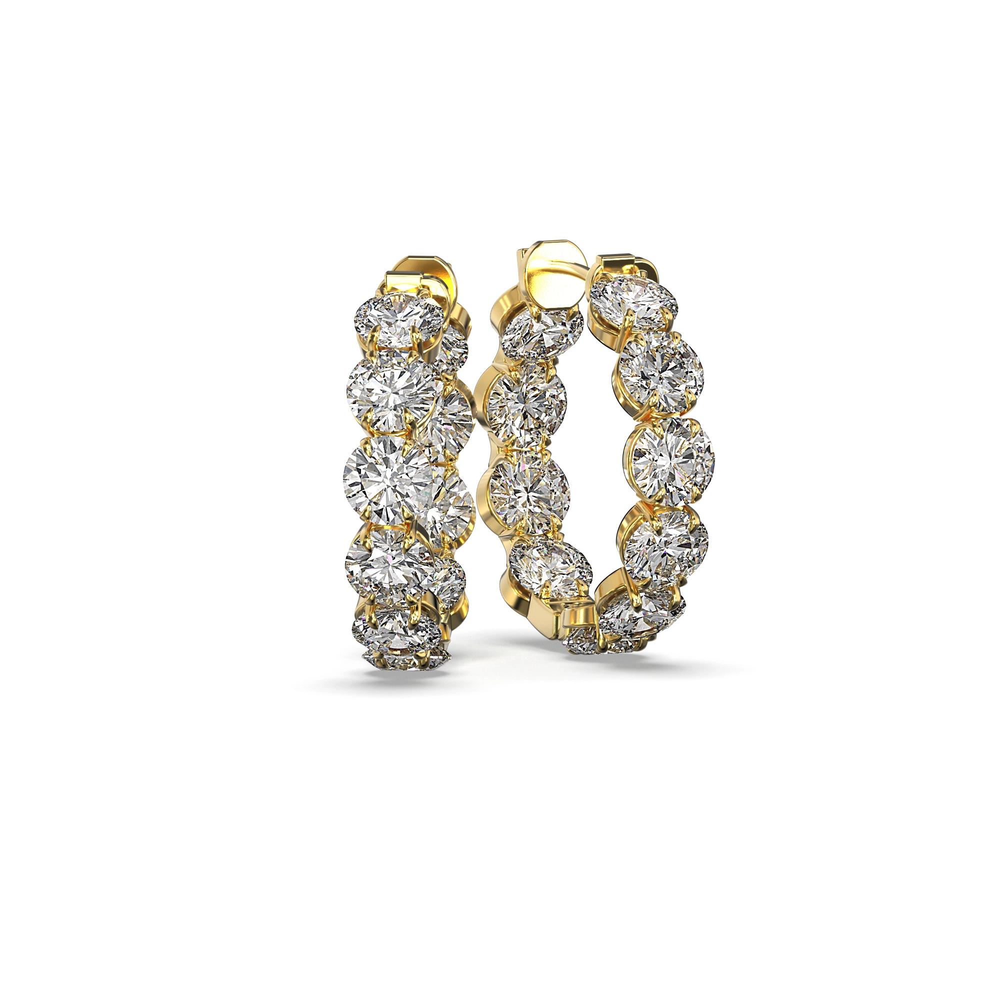 Main view of Golden Luxe Diamond Hoop Earrings