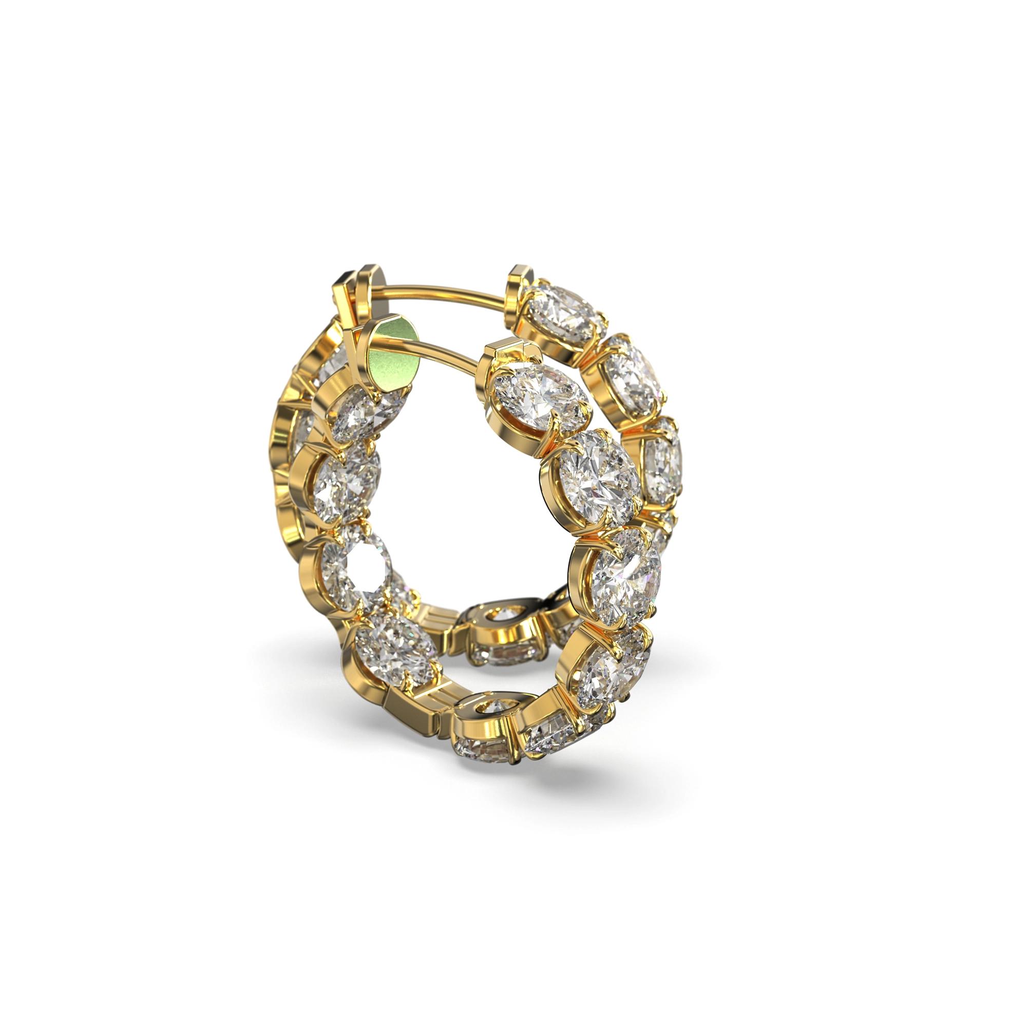 Main view of Golden Luxe Diamond Hoop Earrings