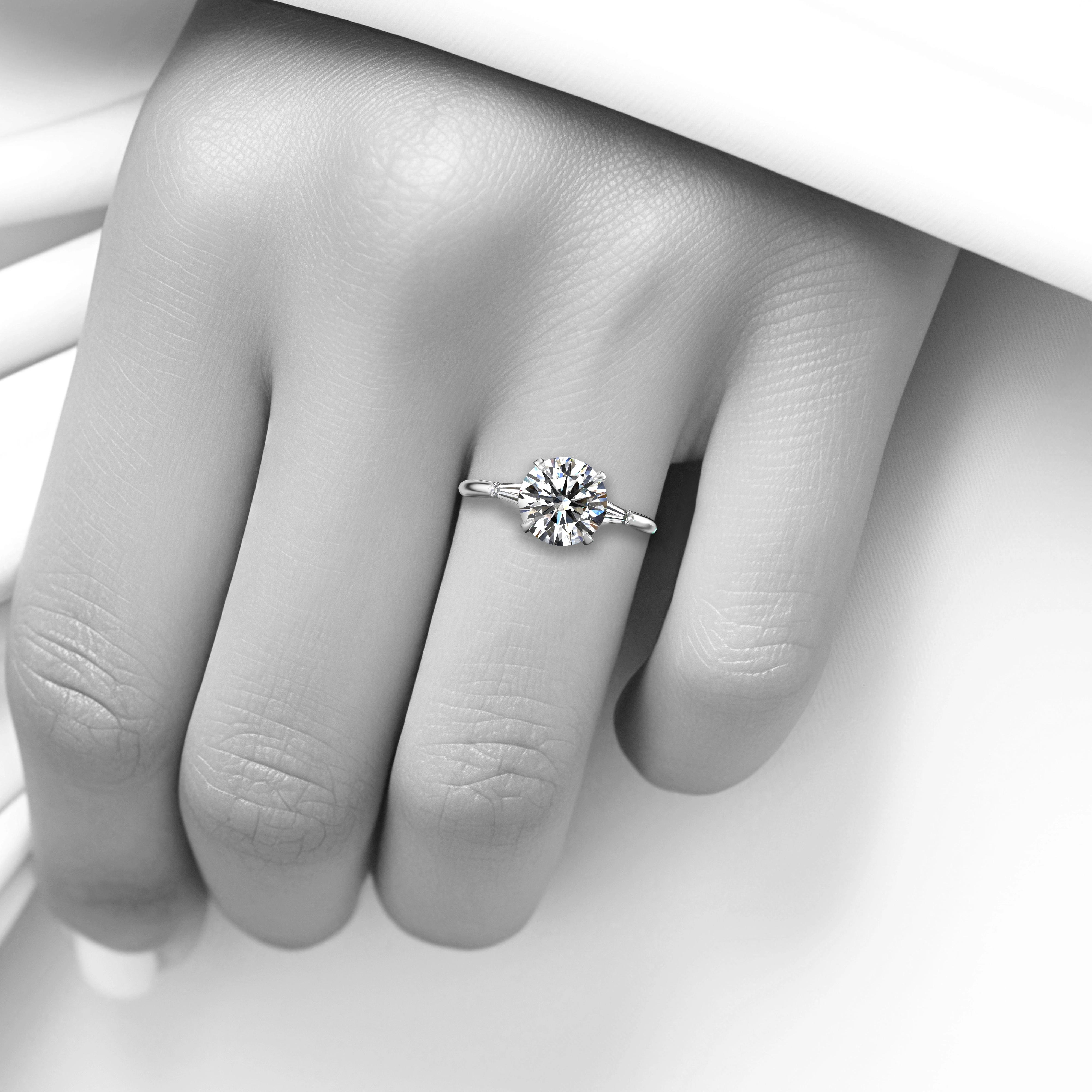 Main view of Harmony Baguette Diamond Solitaire Ring