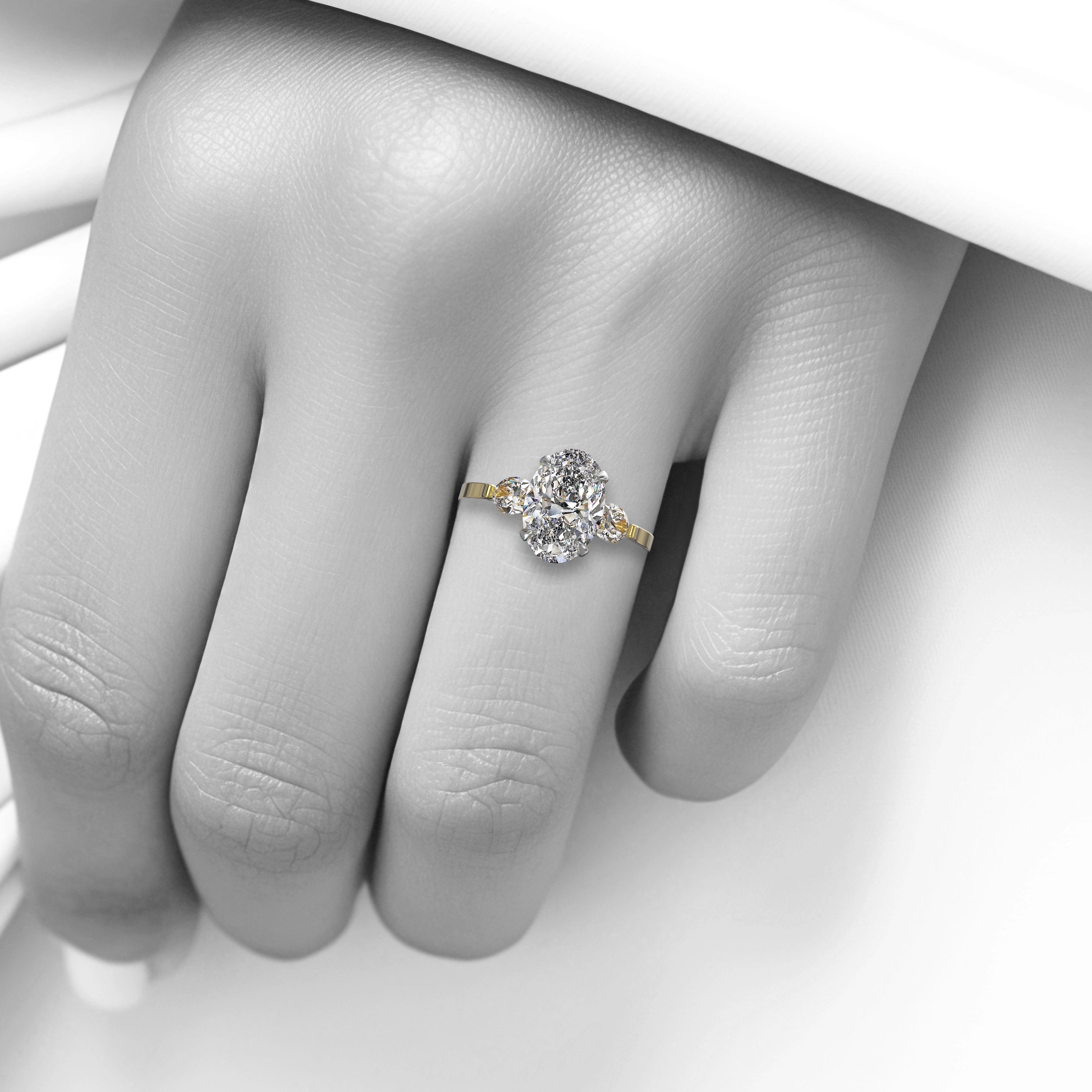 Main view of Timeless Pear Trilogy Diamond Ring