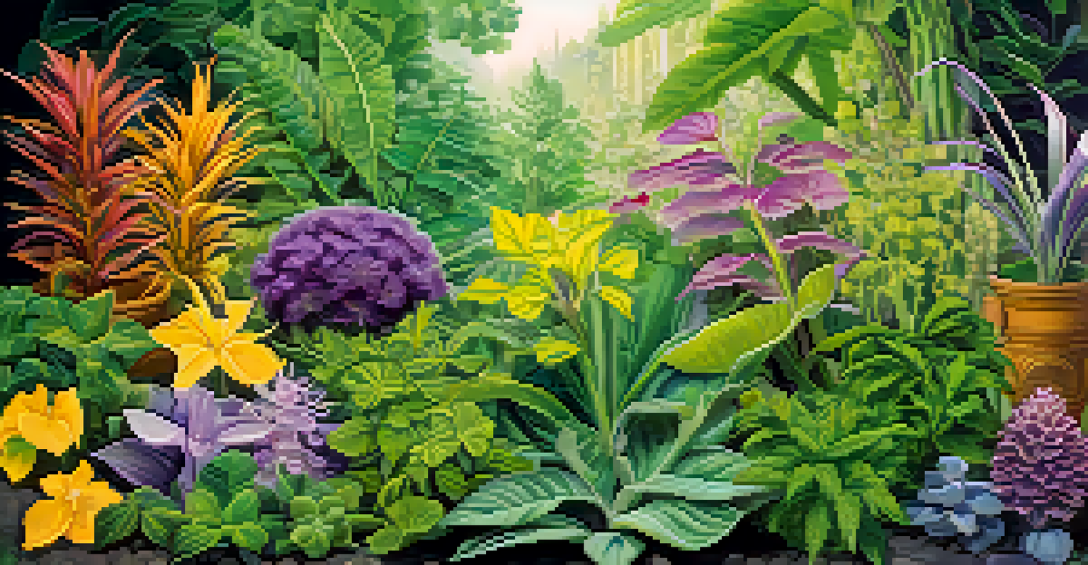 A colorful arrangement of different entheogen plants on a soft blurred background, highlighting their beauty.