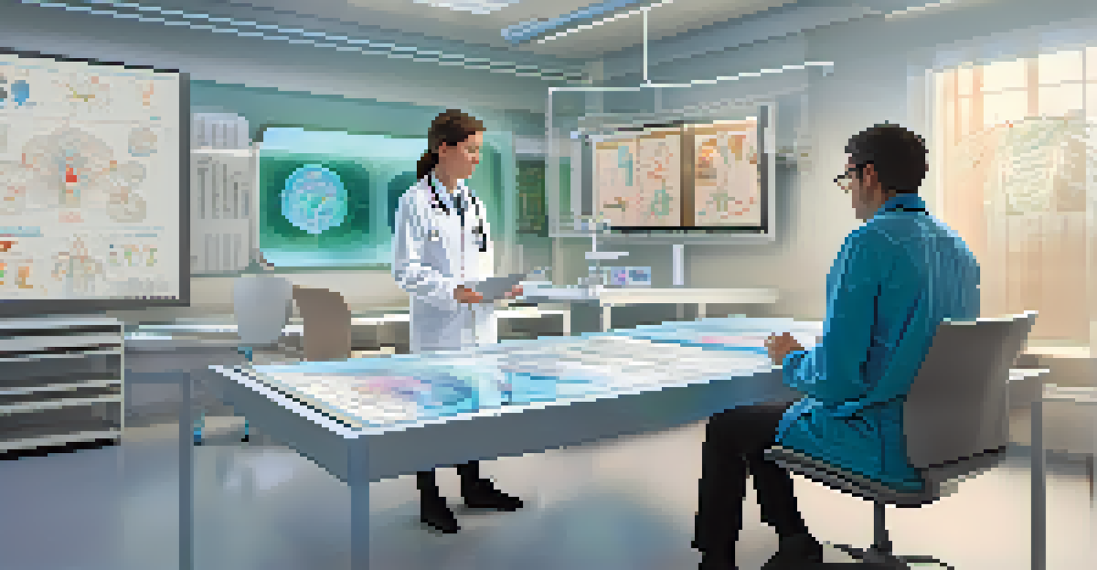 A researcher and participant discussing the therapeutic use of entheogens in a bright clinical environment.
