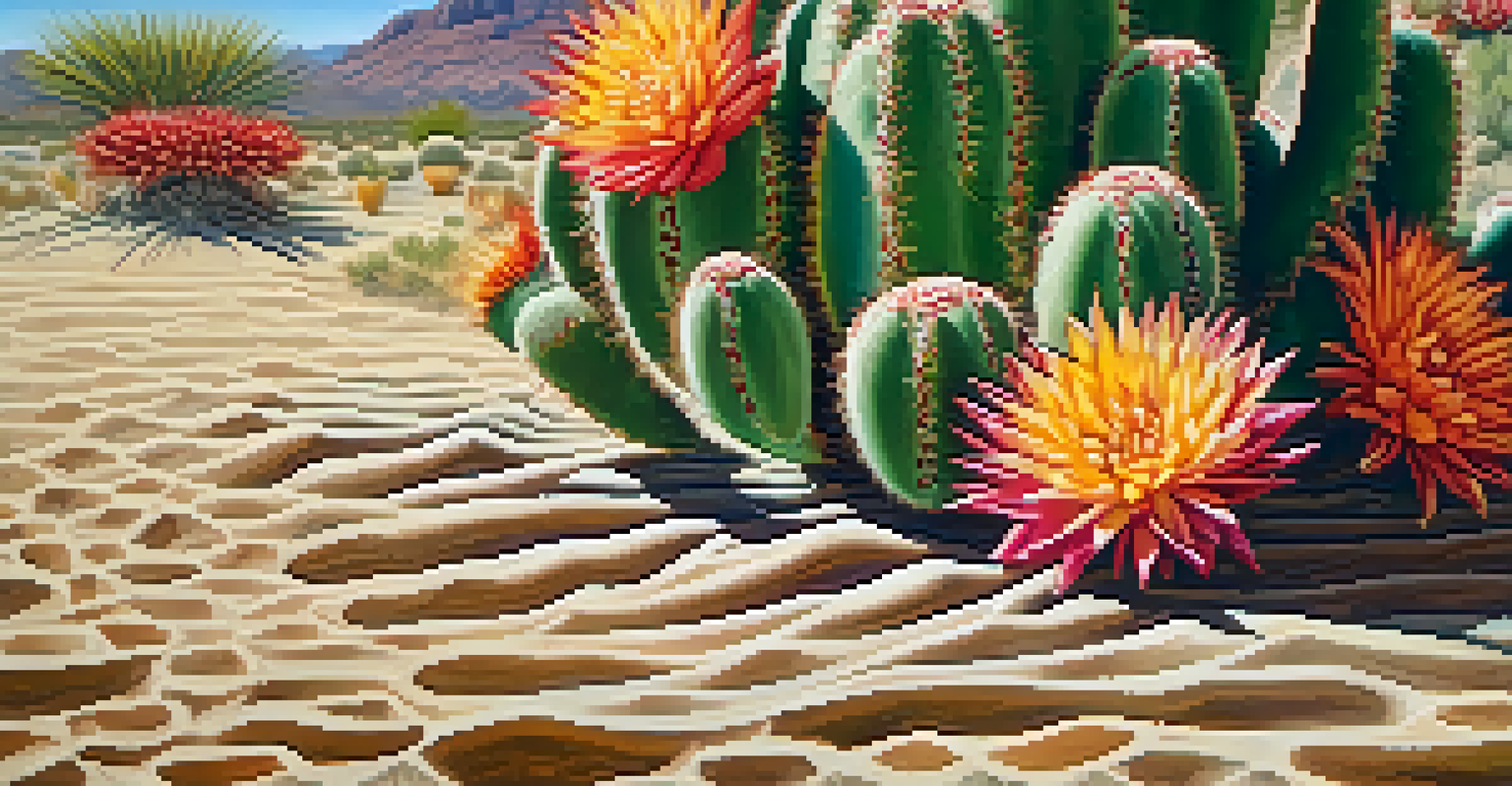 Close-up of a colorful peyote cactus with intricate details, set against a blurred traditional ceremonial background.