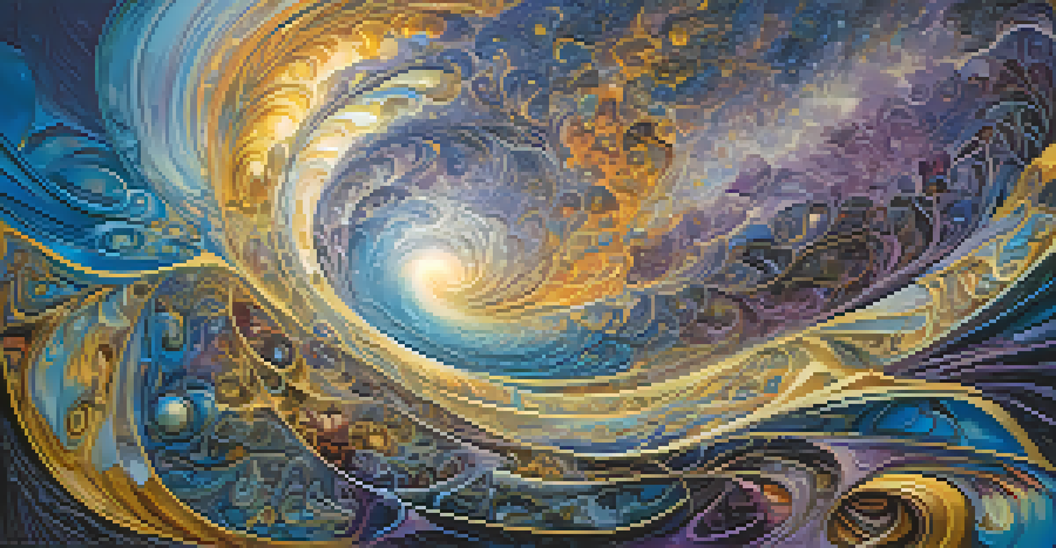 An abstract image depicting vibrant colors and patterns representing introspection and insights from an entheogenic experience.