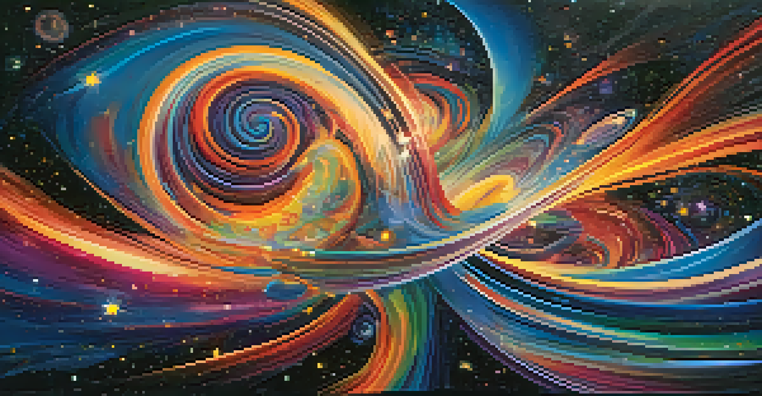 An abstract colorful representation of the mind with swirling patterns and stars.