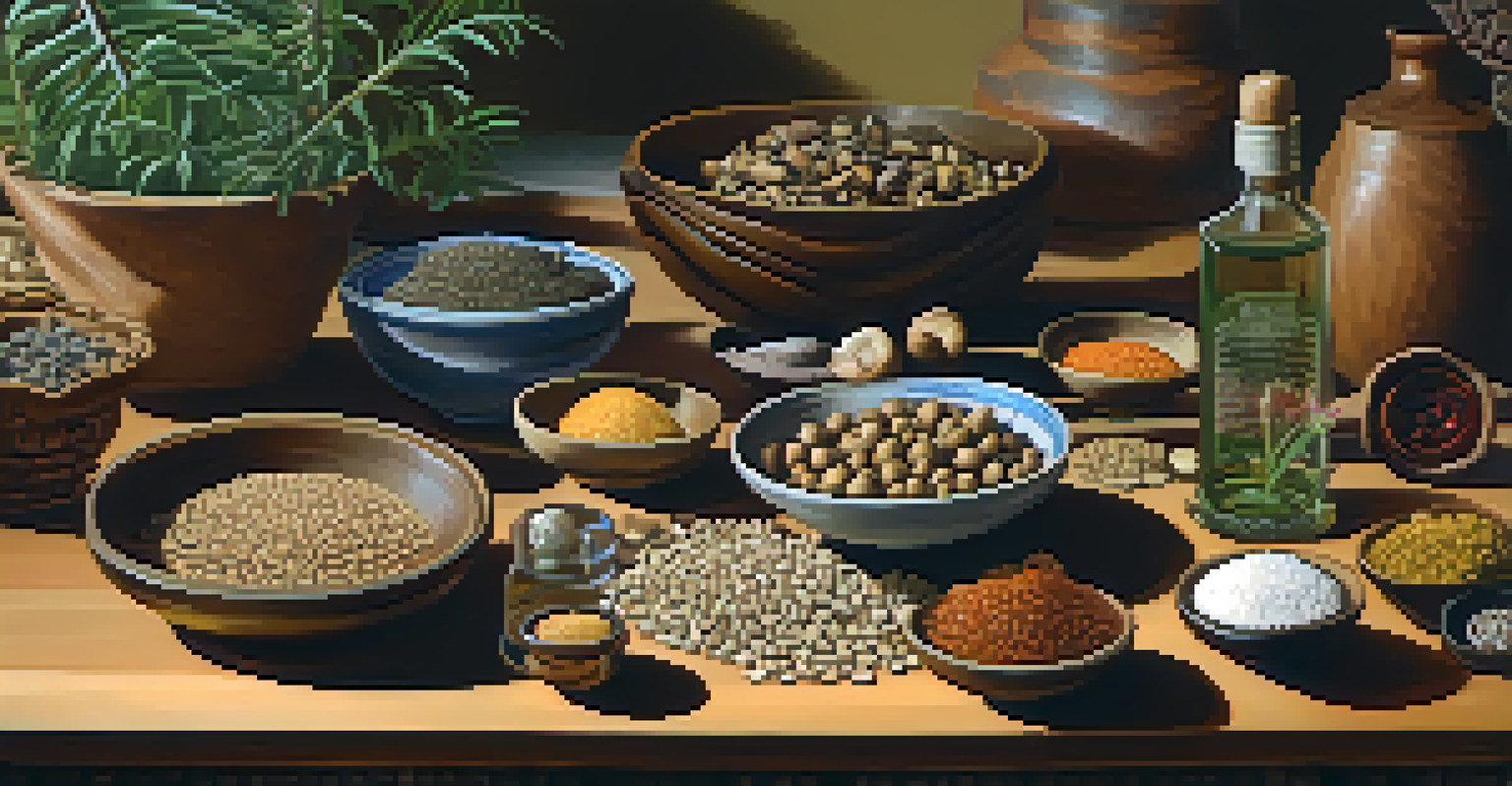 A close-up view of traditional entheogen ingredients and a ceremonial bowl, highlighting their textures and natural beauty.