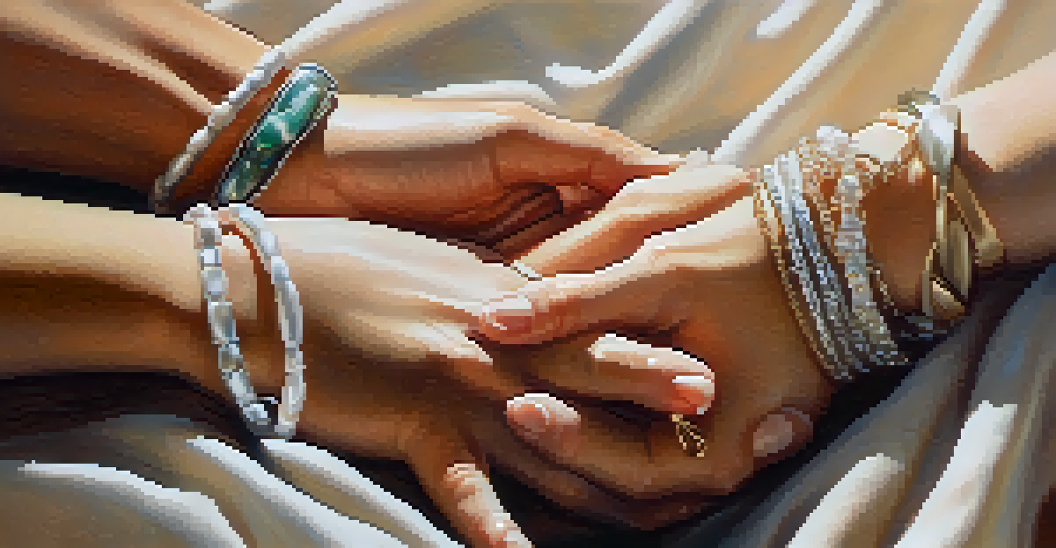 A close-up of two hands reaching out to each other, symbolizing connection and empathy.