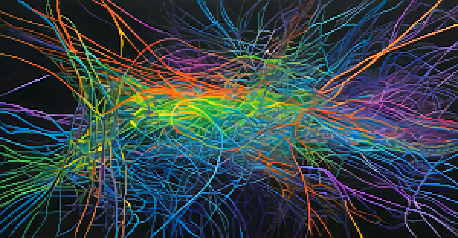 An abstract image of glowing neural pathways in bright colors against a dark background, representing pain perception.
