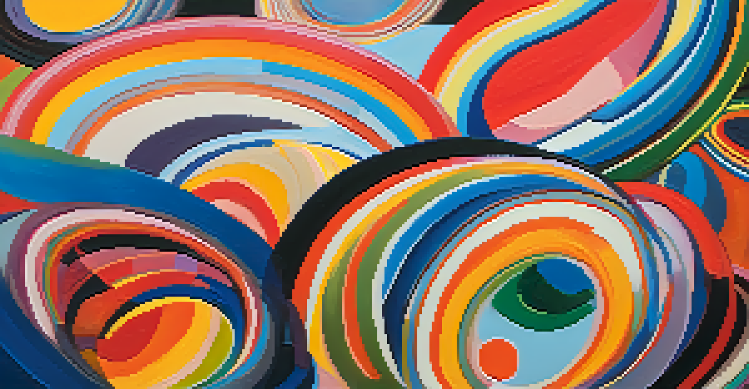 An abstract image of swirling colors and overlapping circles, representing interconnectedness and empathy.