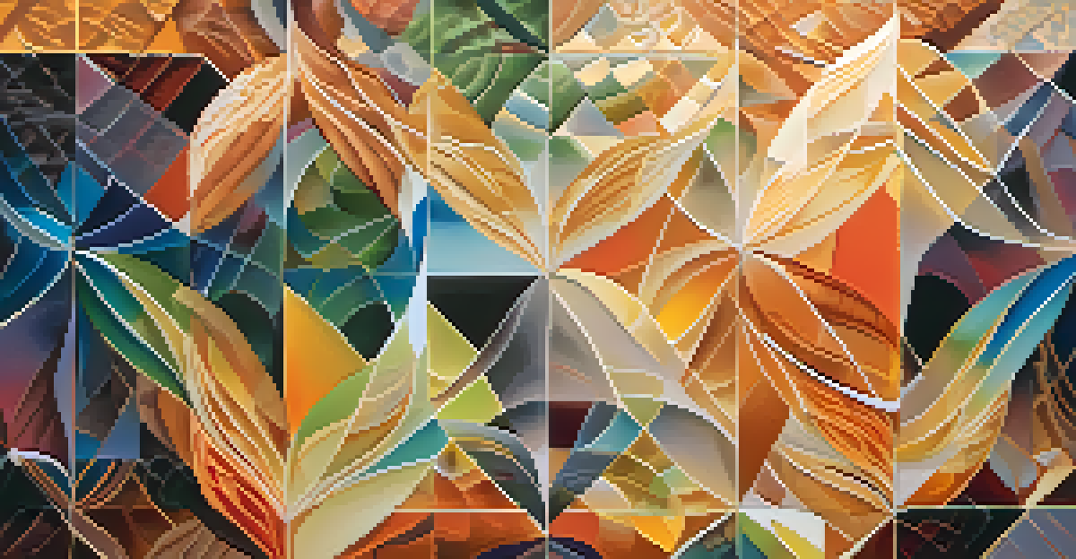 An abstract representation of interconnectedness with vibrant colors and natural elements.