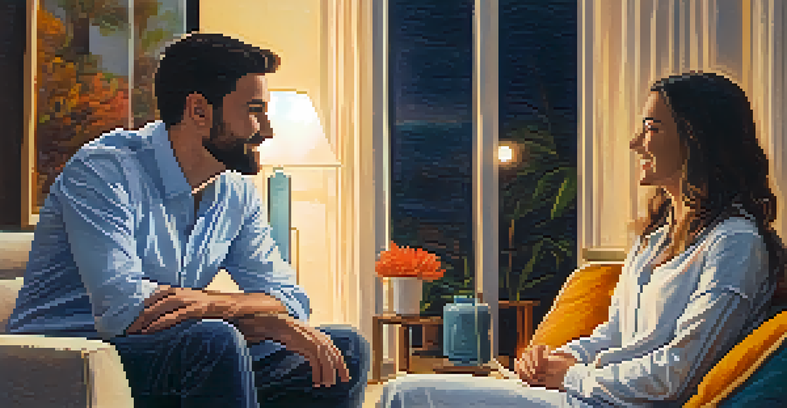 A therapist and client having a meaningful conversation in a tranquil setting, showcasing empathy and connection.
