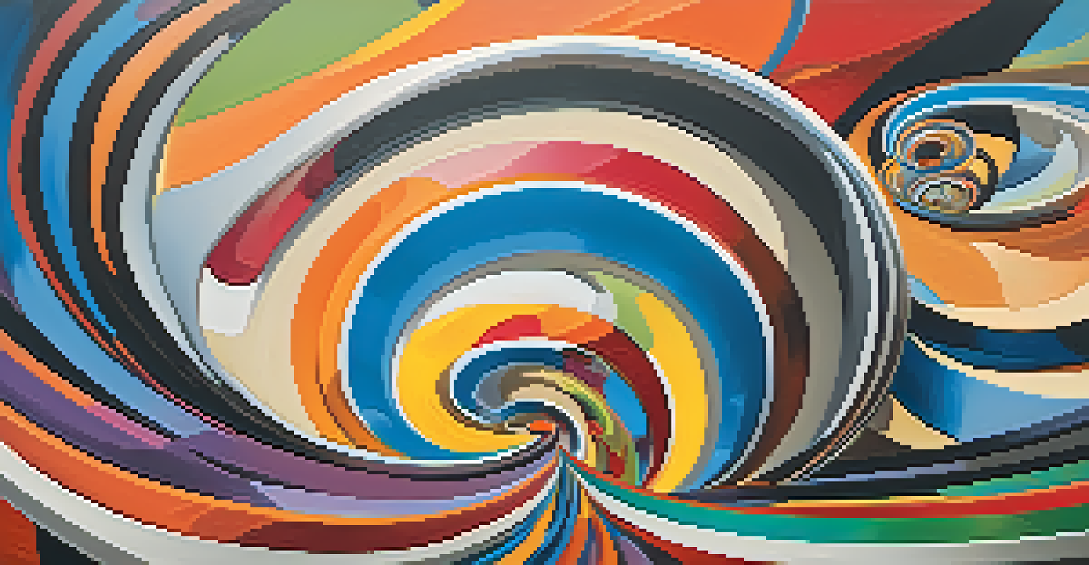 An abstract art piece showing distorted clocks and colorful shapes representing the concept of time manipulation.