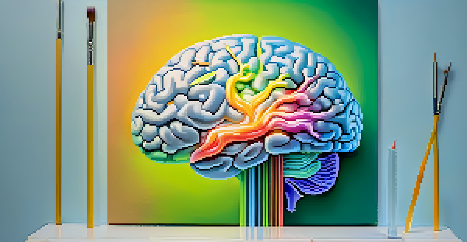 A colorful illustration of a brain highlighting neuroplasticity with arrows and connections, set against a calming gradient background.