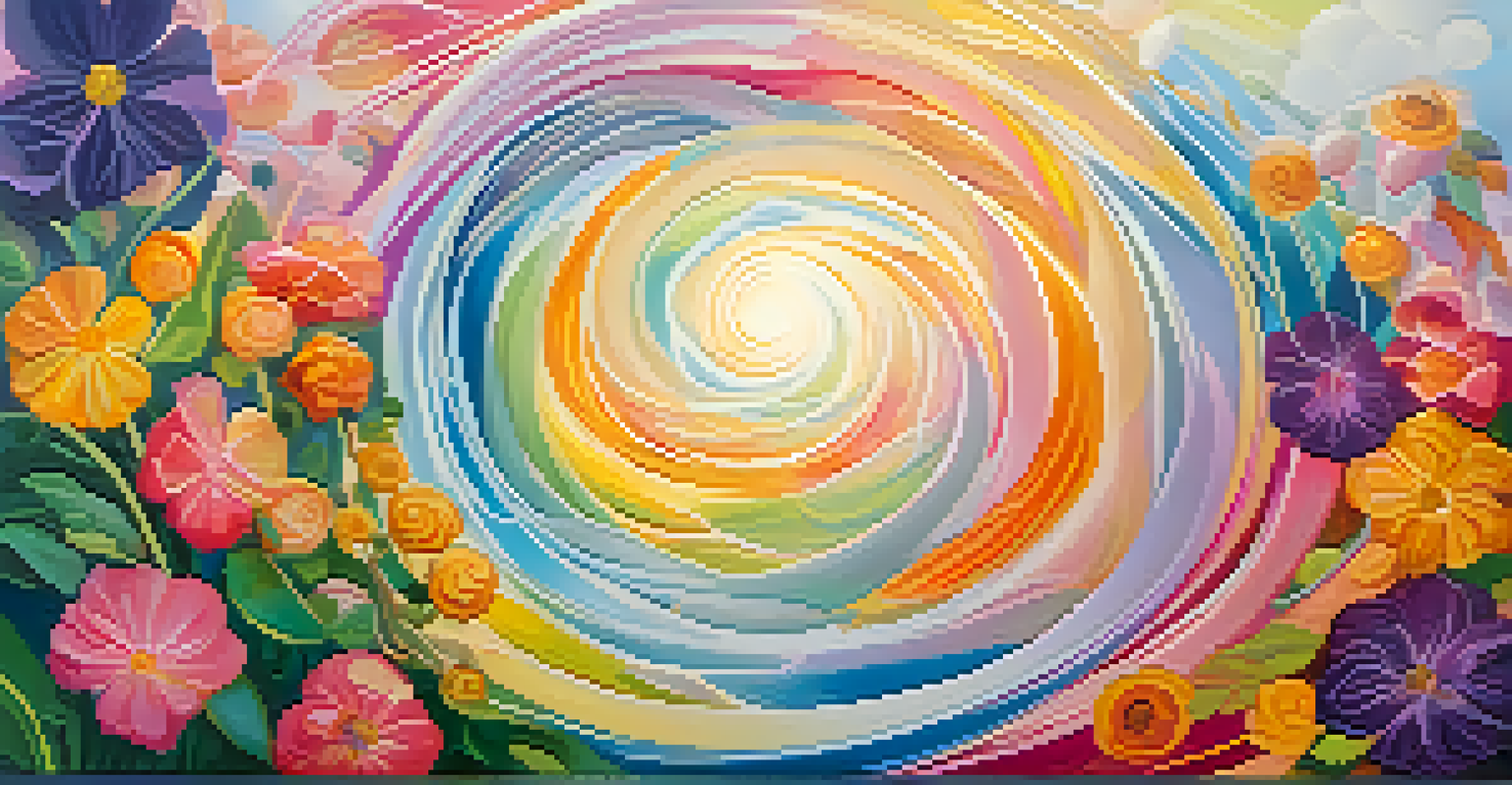 An abstract image depicting mental health transformation with vibrant colors and symbols of growth and resilience.