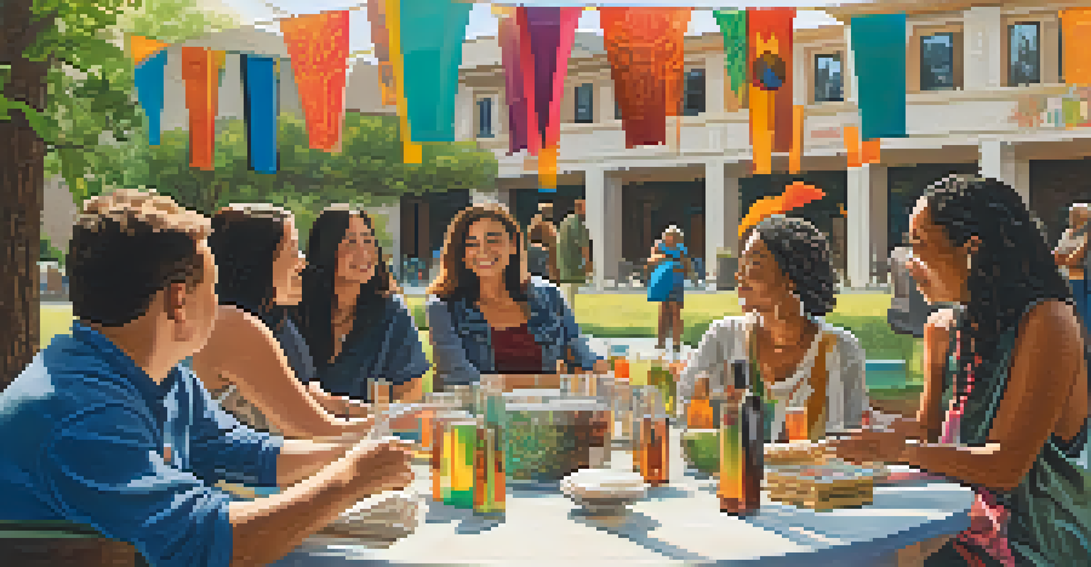 A diverse group of people gathered outdoors, sharing ideas and information about mental health and entheogenic treatments.