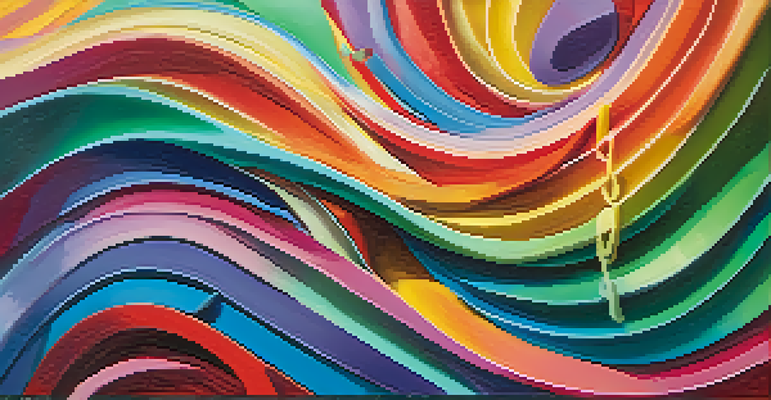 An abstract image depicting synesthesia with colorful waves of sound transforming into vibrant shapes and textures.