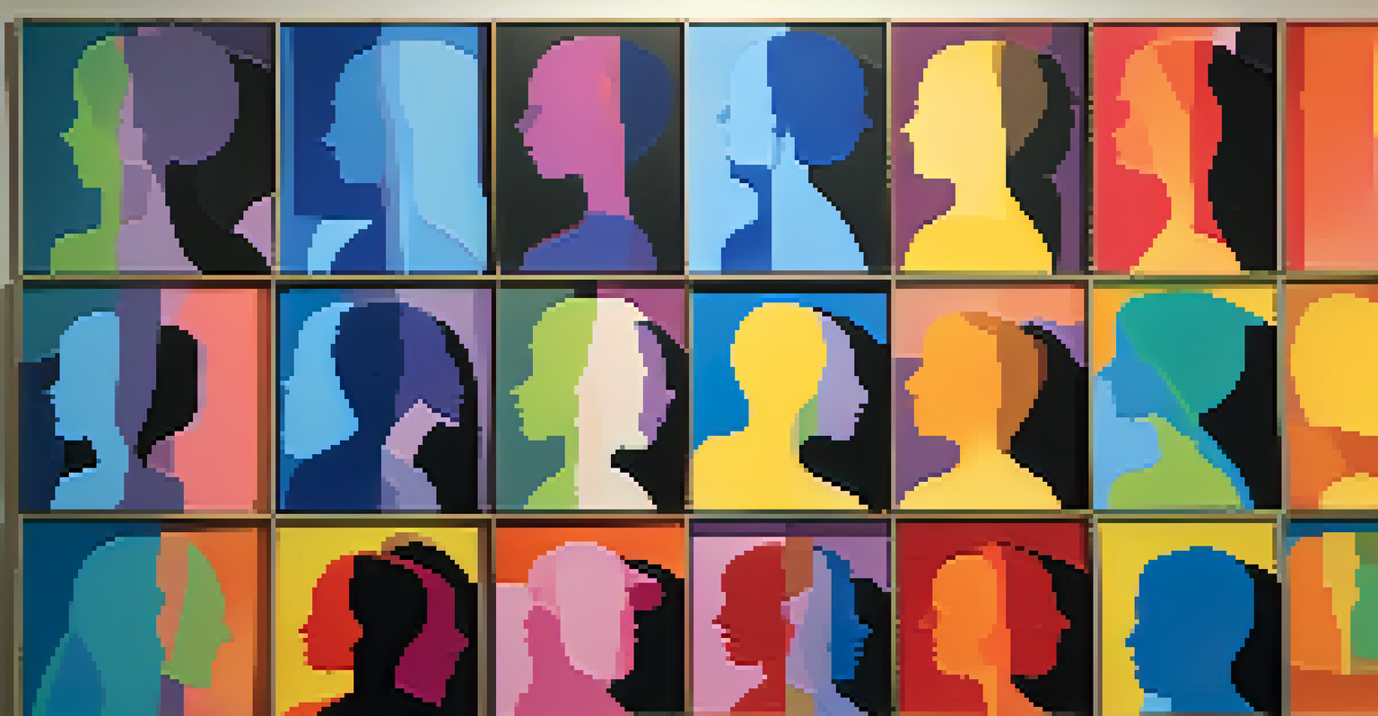 Colorful interconnected silhouettes representing compassion and unity against a soft gradient background.