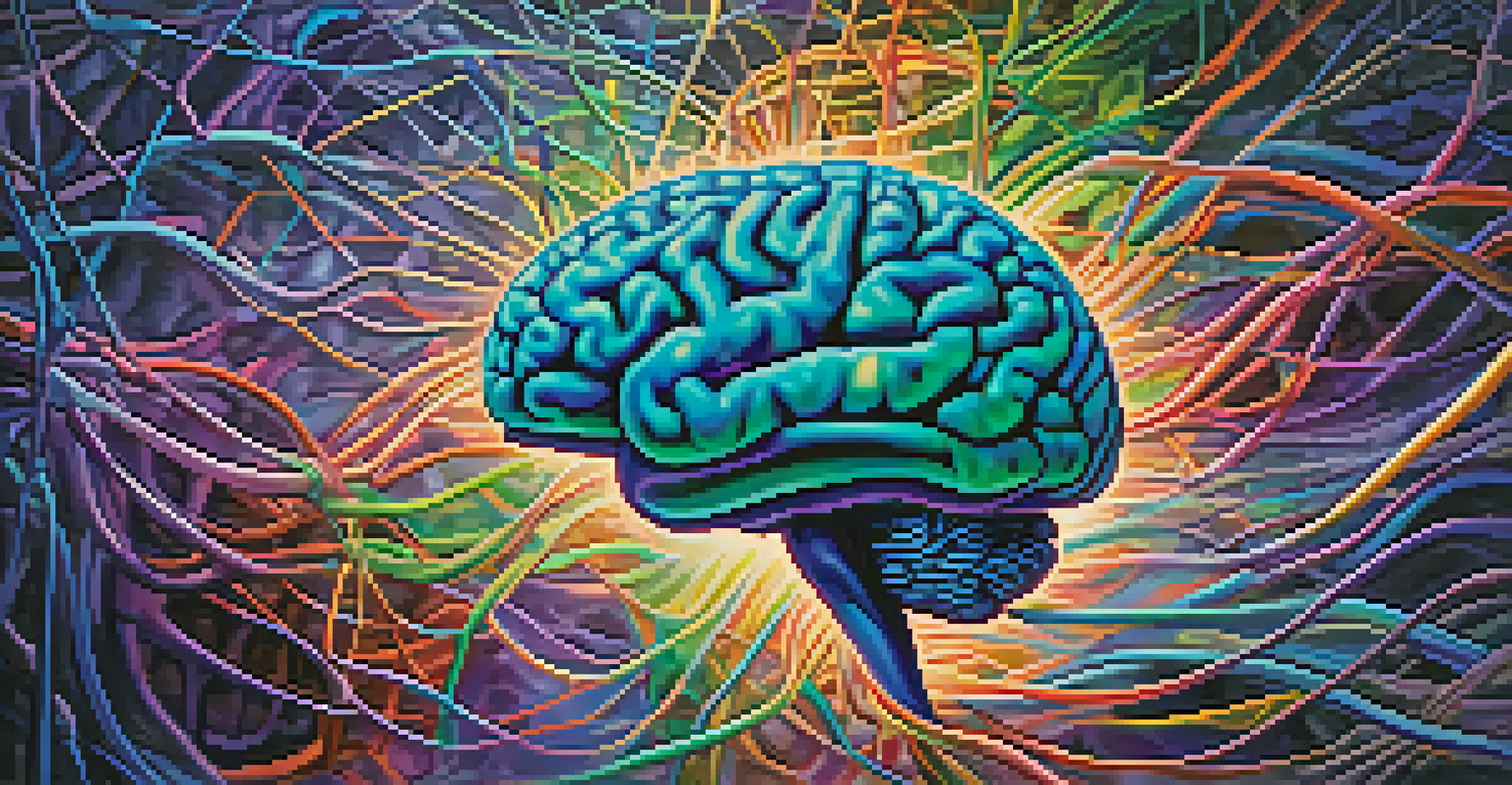An artistic image of a semi-transparent brain surrounded by colorful neural pathways, symbolizing neuroplasticity.