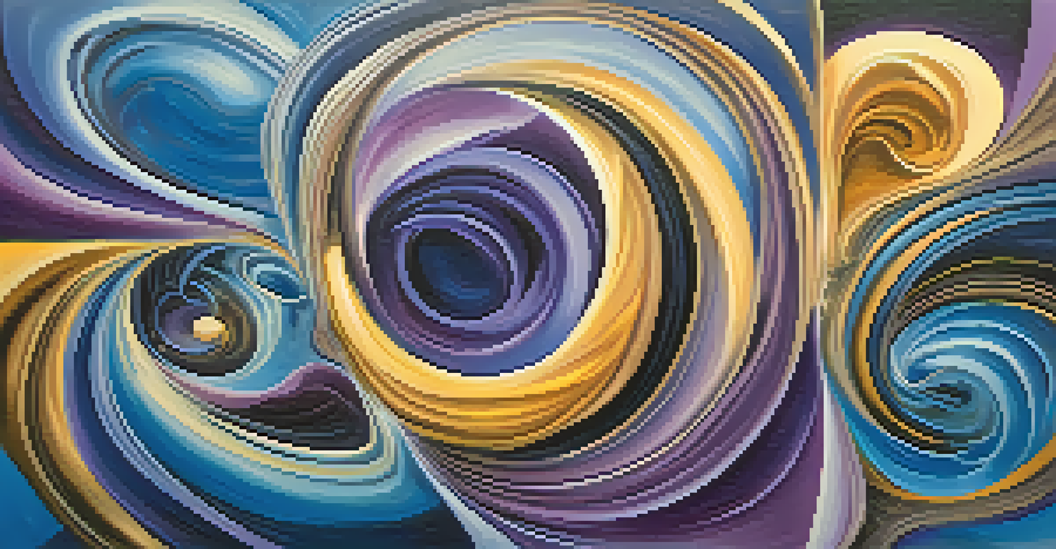 An abstract image representing exploration of consciousness with vibrant colors and organic shapes.