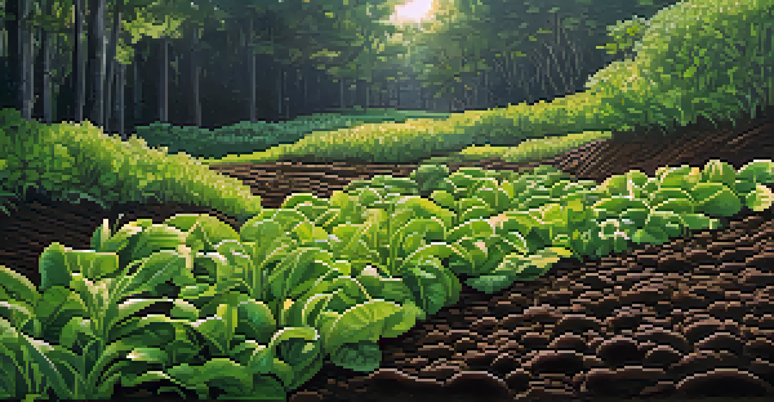 Close-up of healthy entheogenic plants in rich soil, showcasing textures and organic materials under soft lighting.